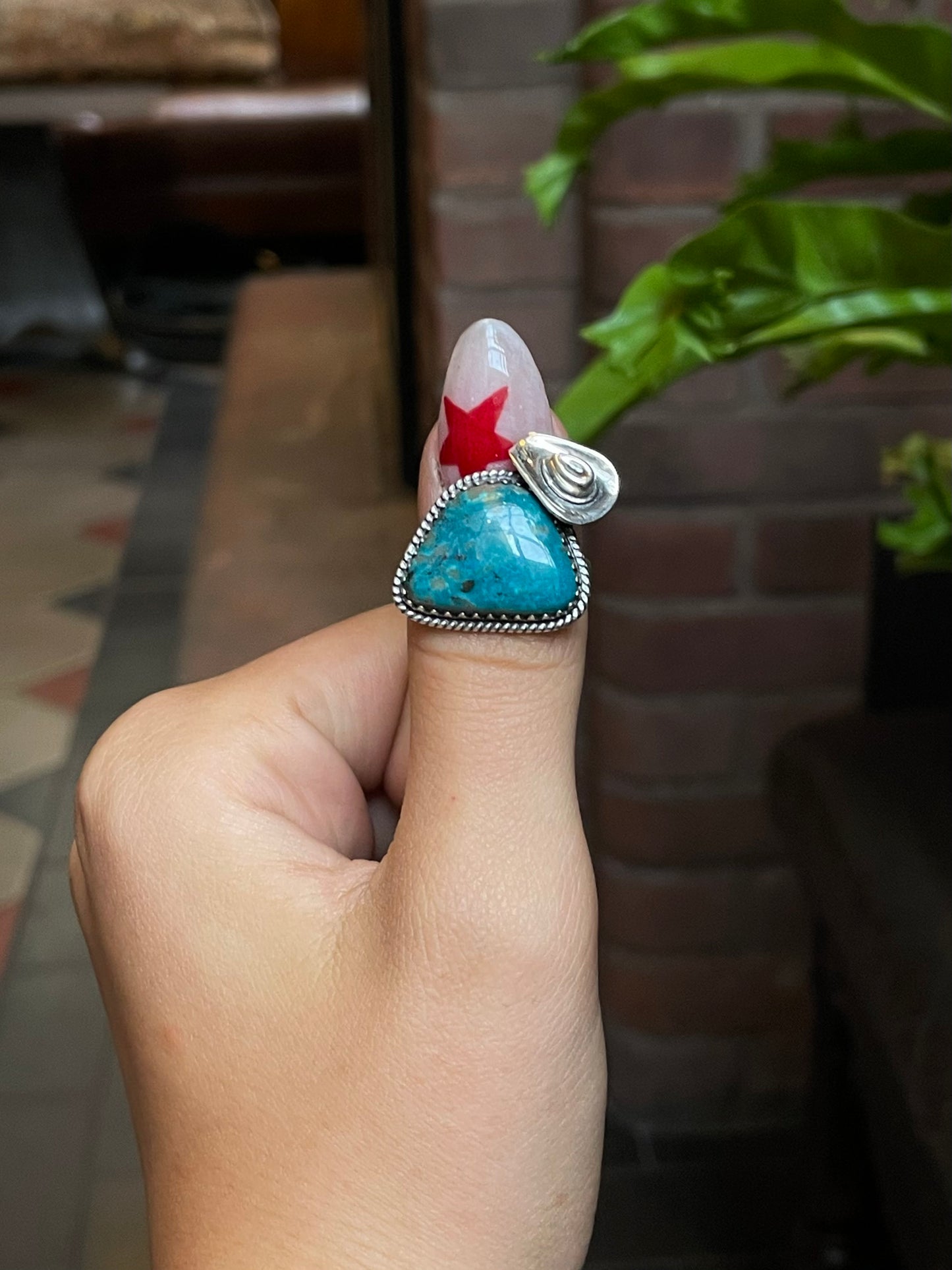 Kingman Turquoise Cowboy Hat Ring Size 8.75 | 925 Sterling Silver G497