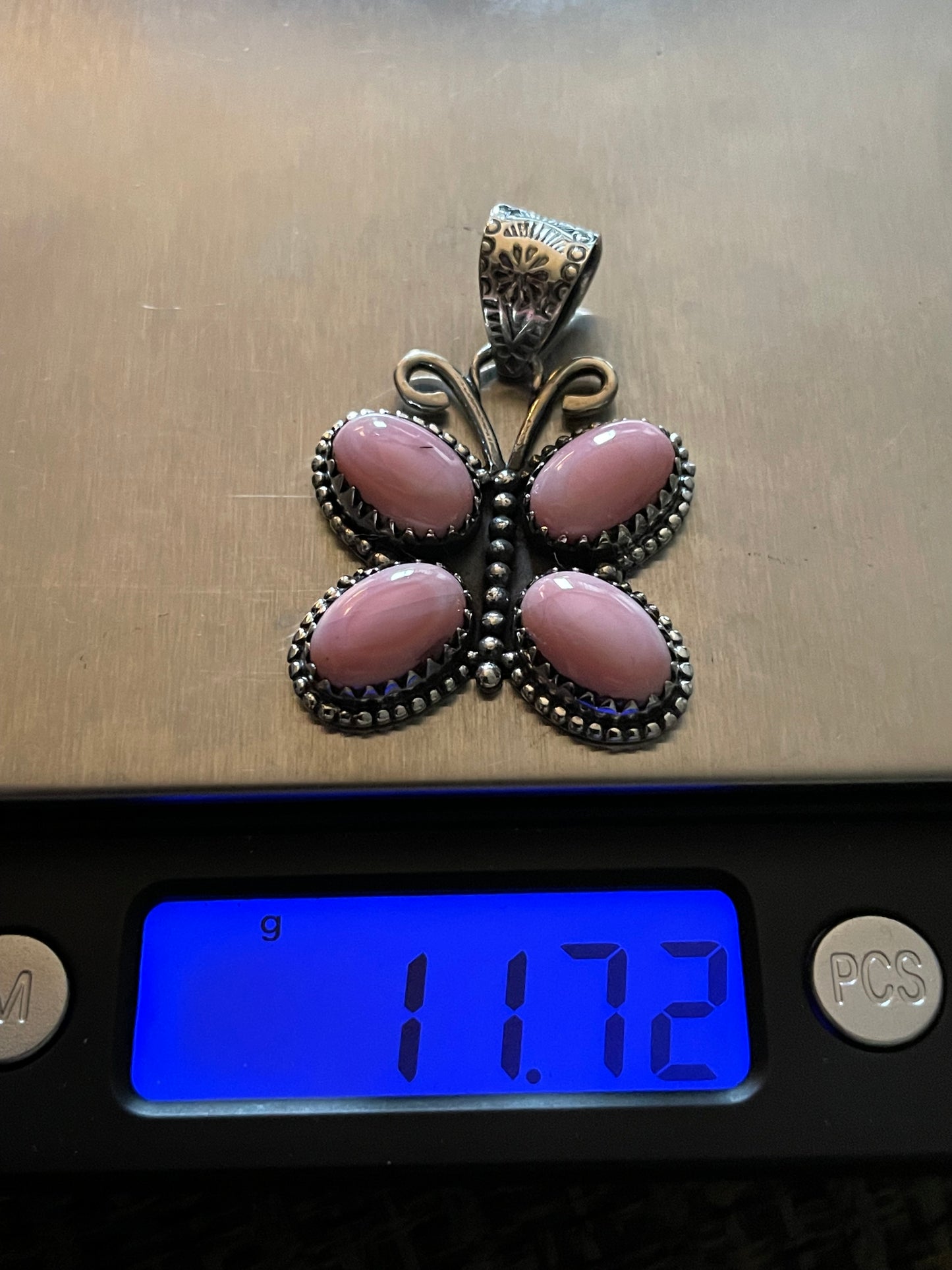 Pink Conch Butterfly Pendant | Sterling Silver 925