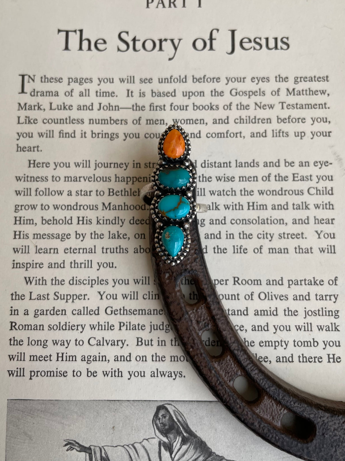 Turquoise & Spiny Oyster Multi-Stone Ring | 925 Sterling Silver Size 8 G818