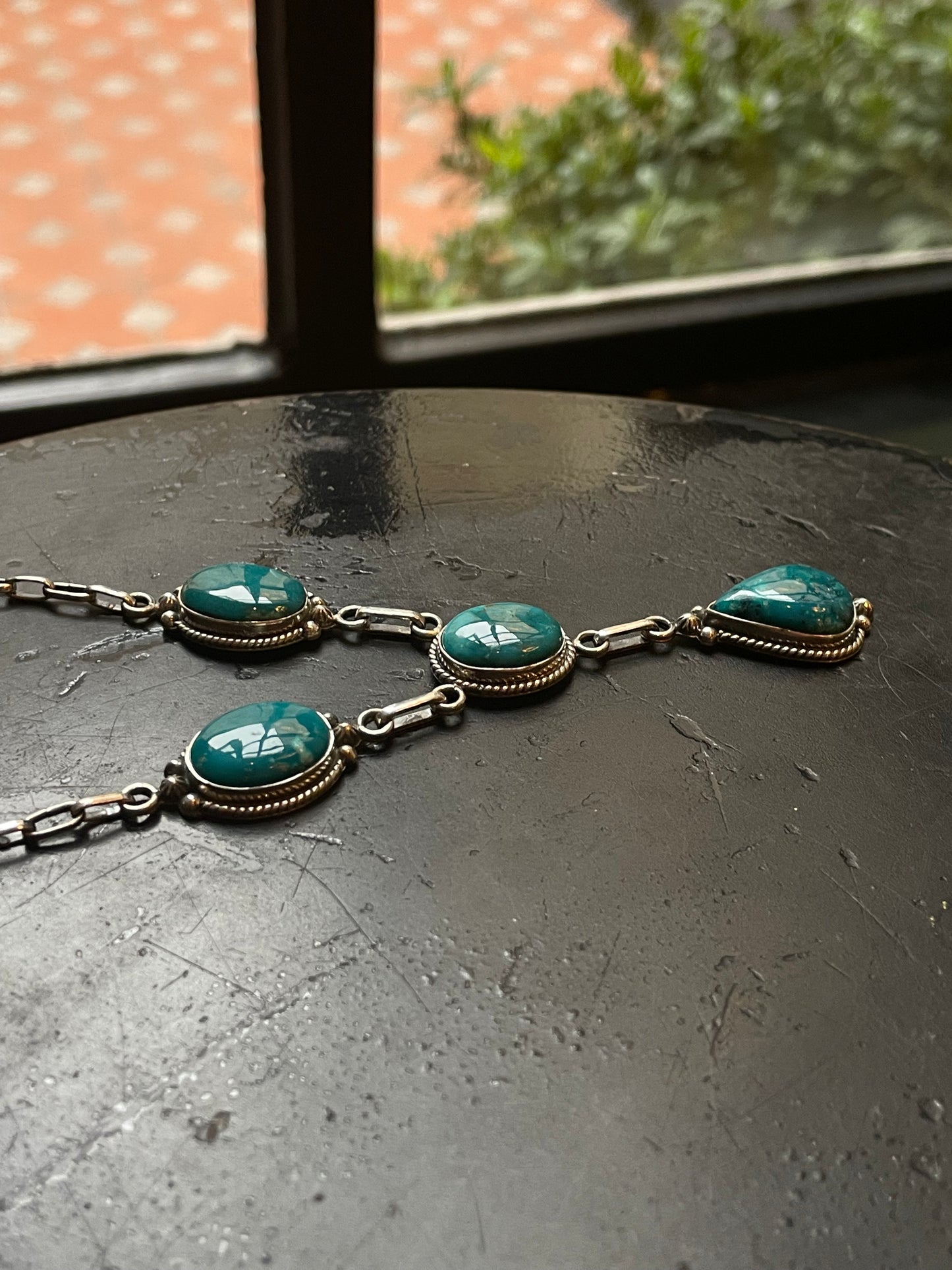 Chrysocolla Lariat Necklace | 925 Sterling Silver C493