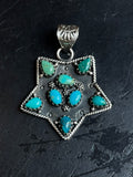 Kingman Turquoise Star Pendant | Sterling Silver E929