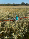 Turquoise Teardrop Sunburst Cuff Bracelet | 925 Sterling Silver G737