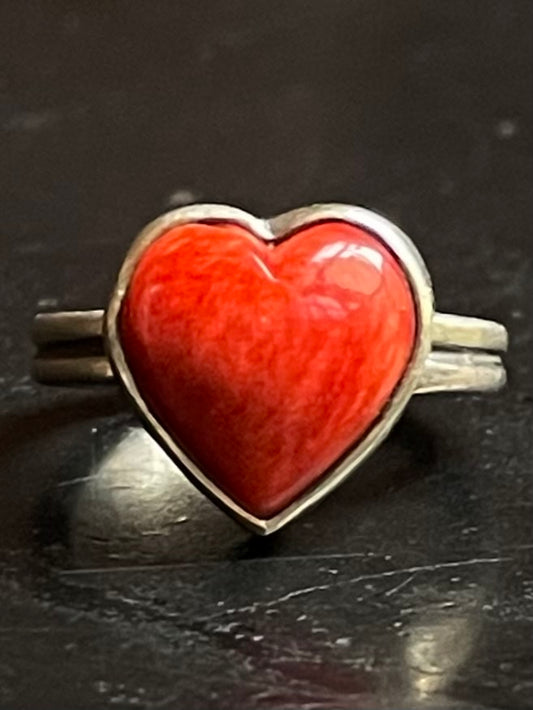 Spiny Oyster Heart Ring Size 6 | 925 Sterling Silver G210