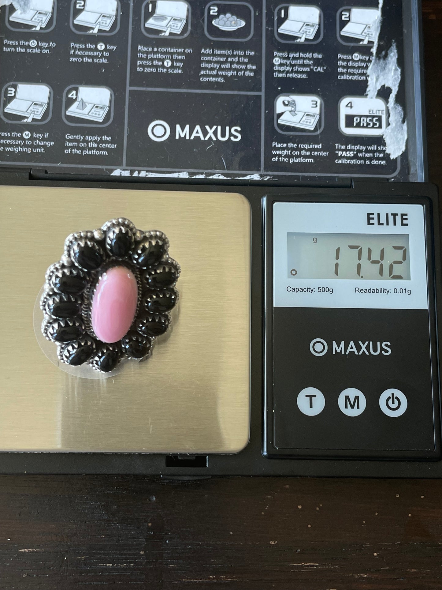 Pink Conch Flower Cluster Ring | Sterling Silver | Size 8 | A139