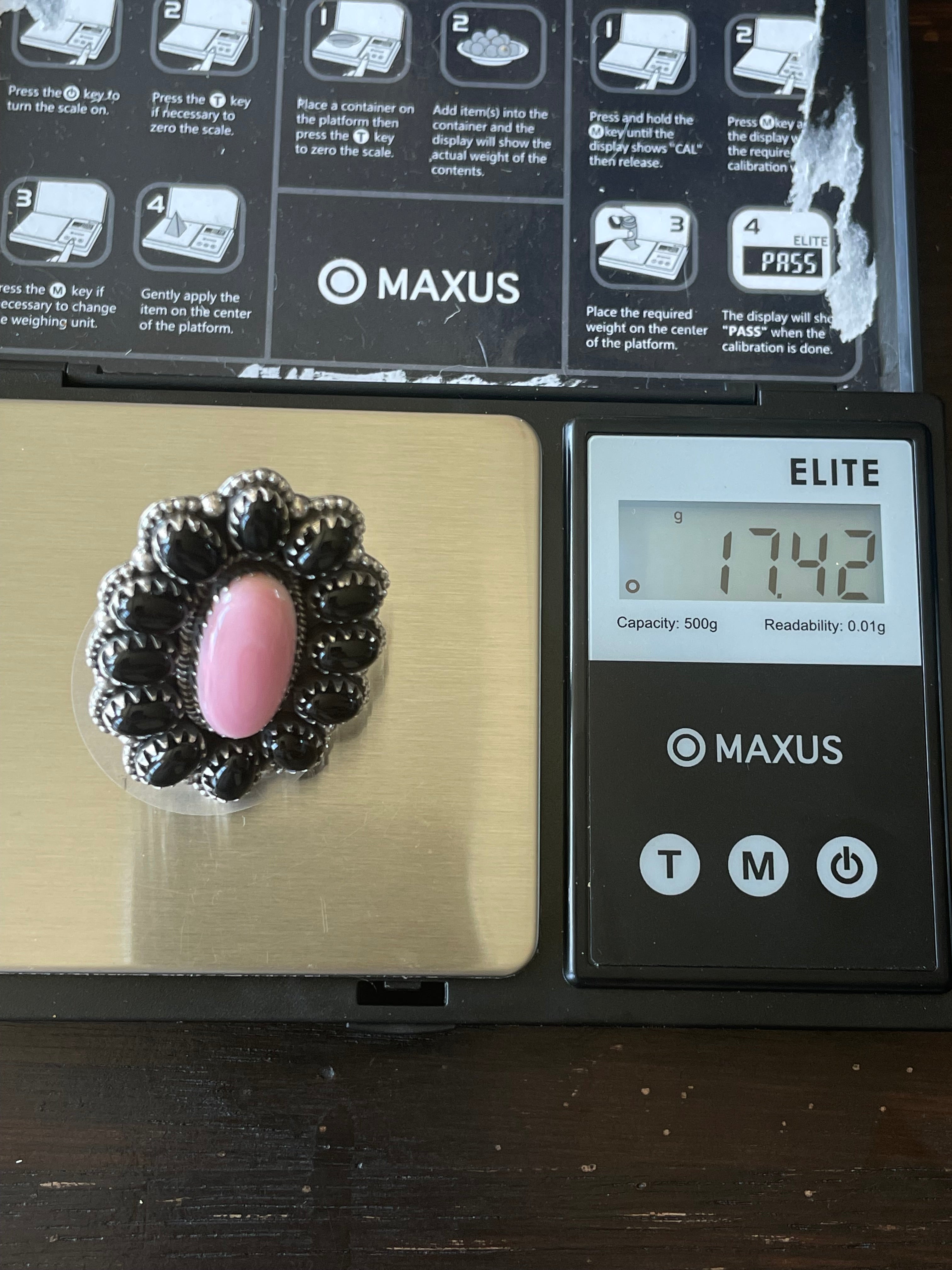 Pink Conch Flower Cluster Ring | Sterling Silver | Size 8 | A139