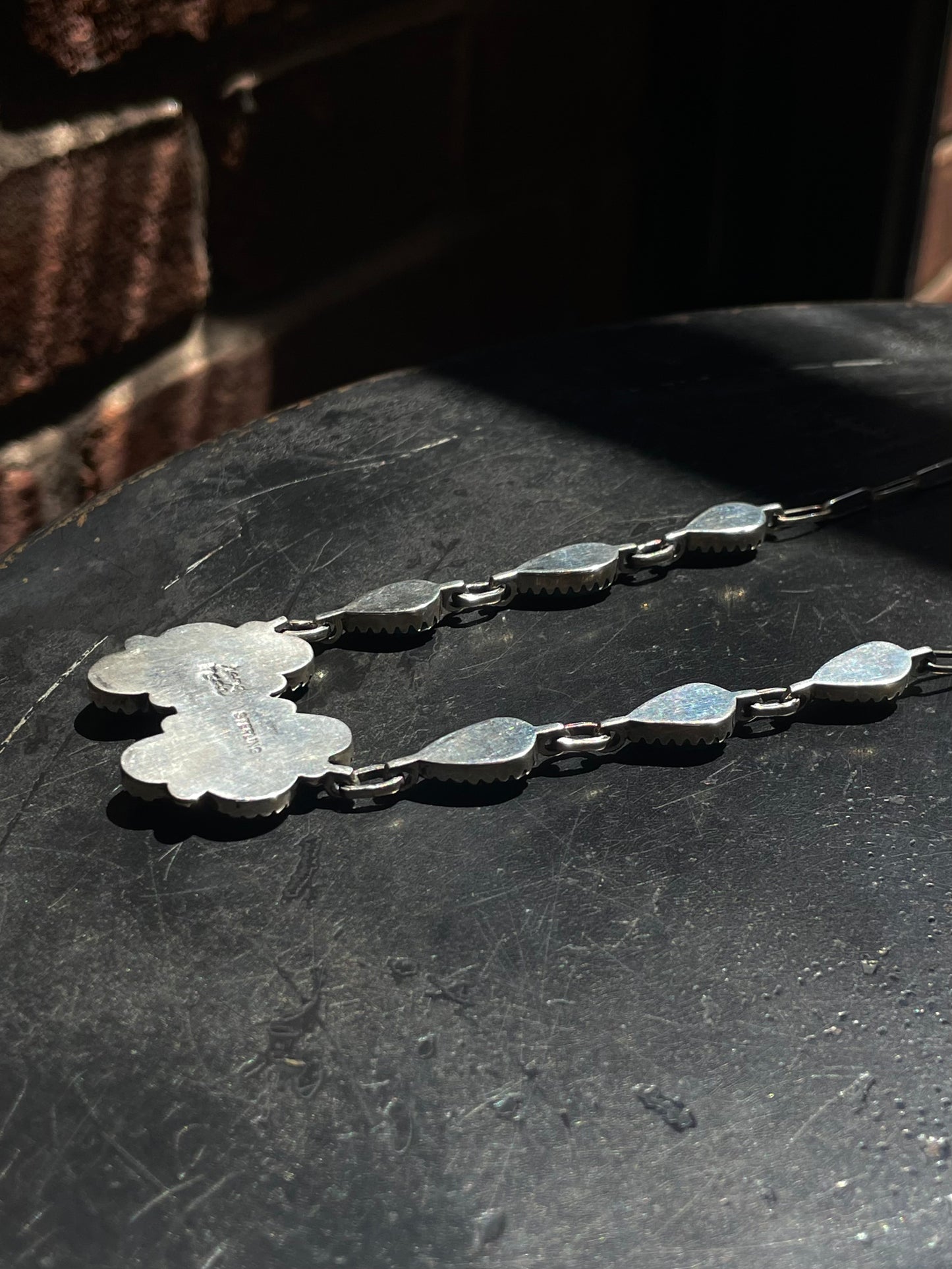 Kingman Turquoise Cluster Necklace | Sterling Silver G421
