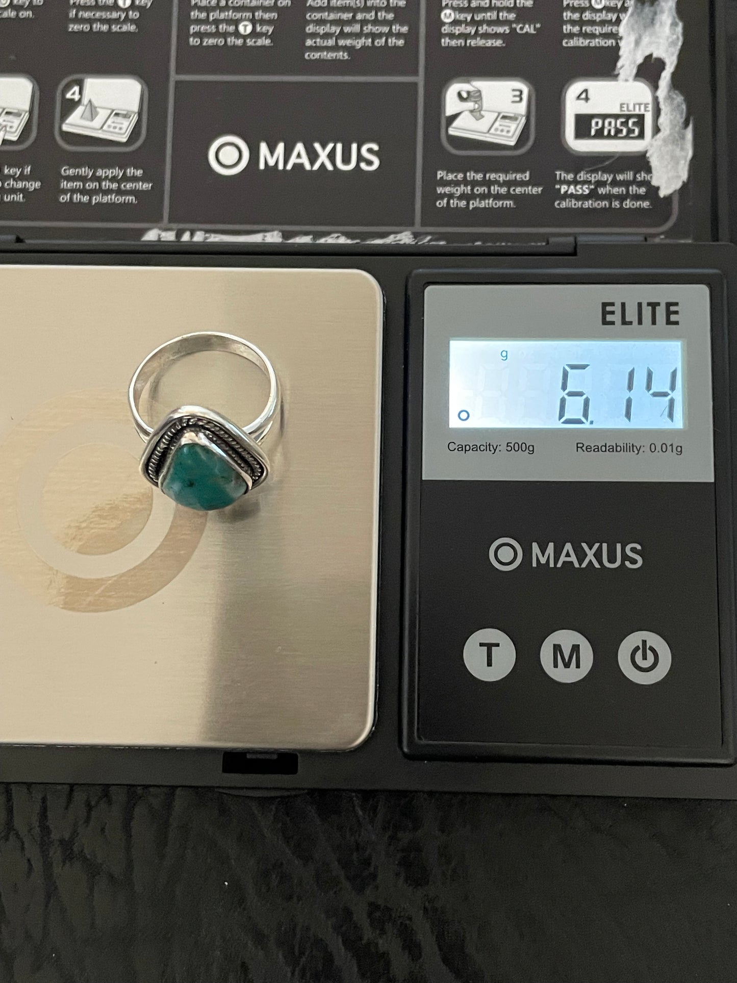 Kingman Turquoise Teardrop Ring Size 7 | 925 Sterling Silver Southwest E122