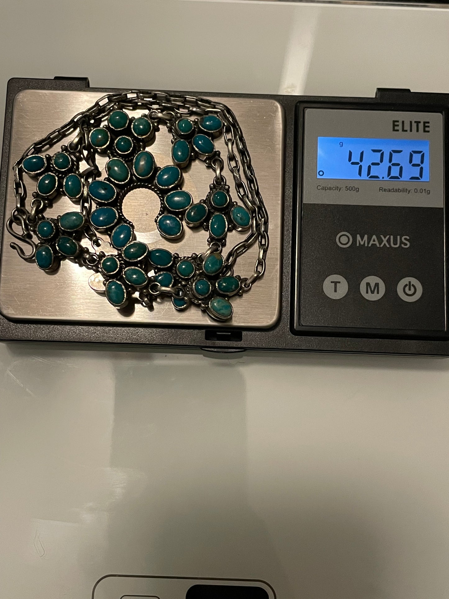 Kingman Turquoise Naja Necklace | 925 Sterling Silver G402