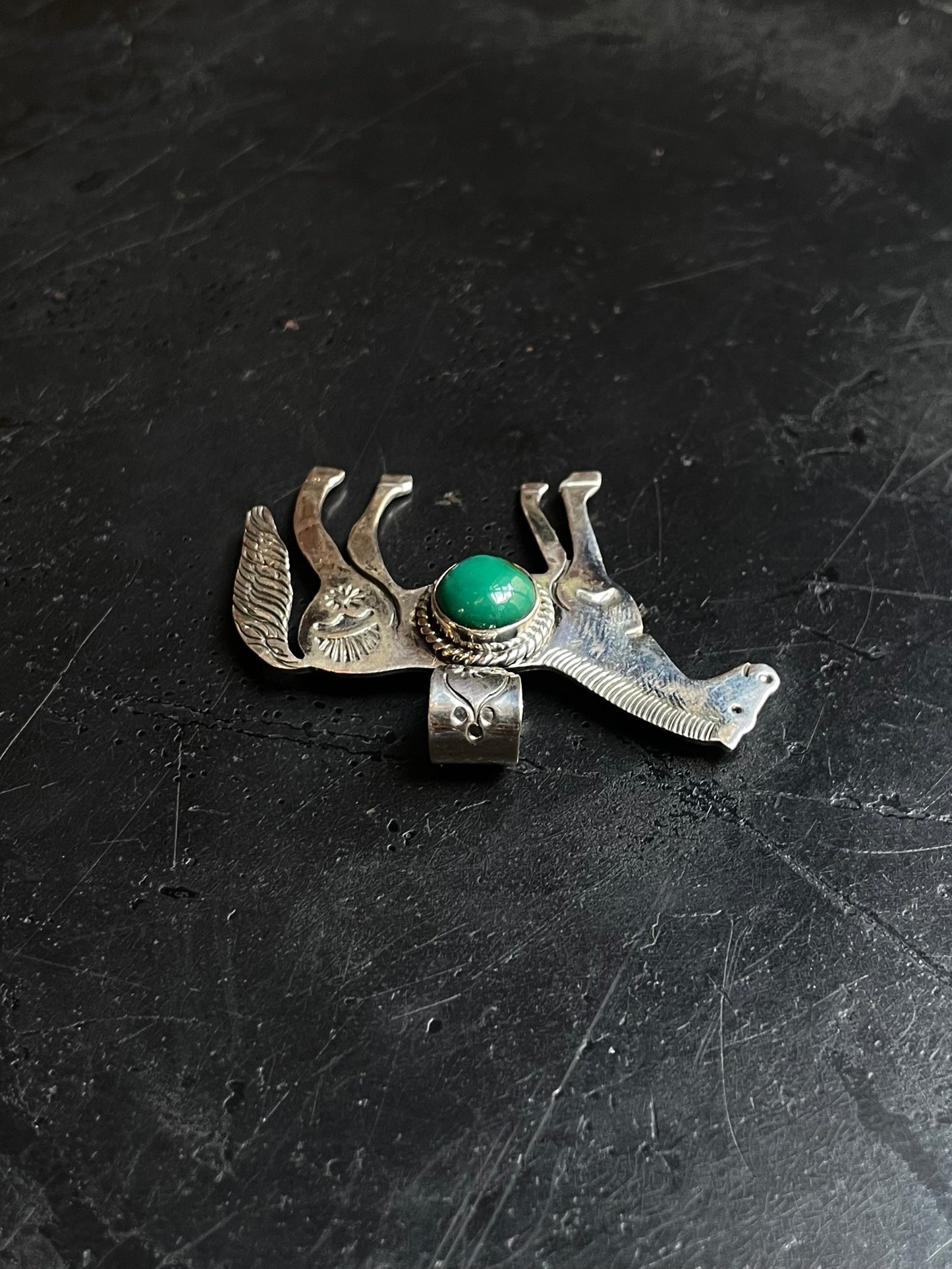 Kingman Turquoise Horse Pendant | 925 Sterling Silver E245