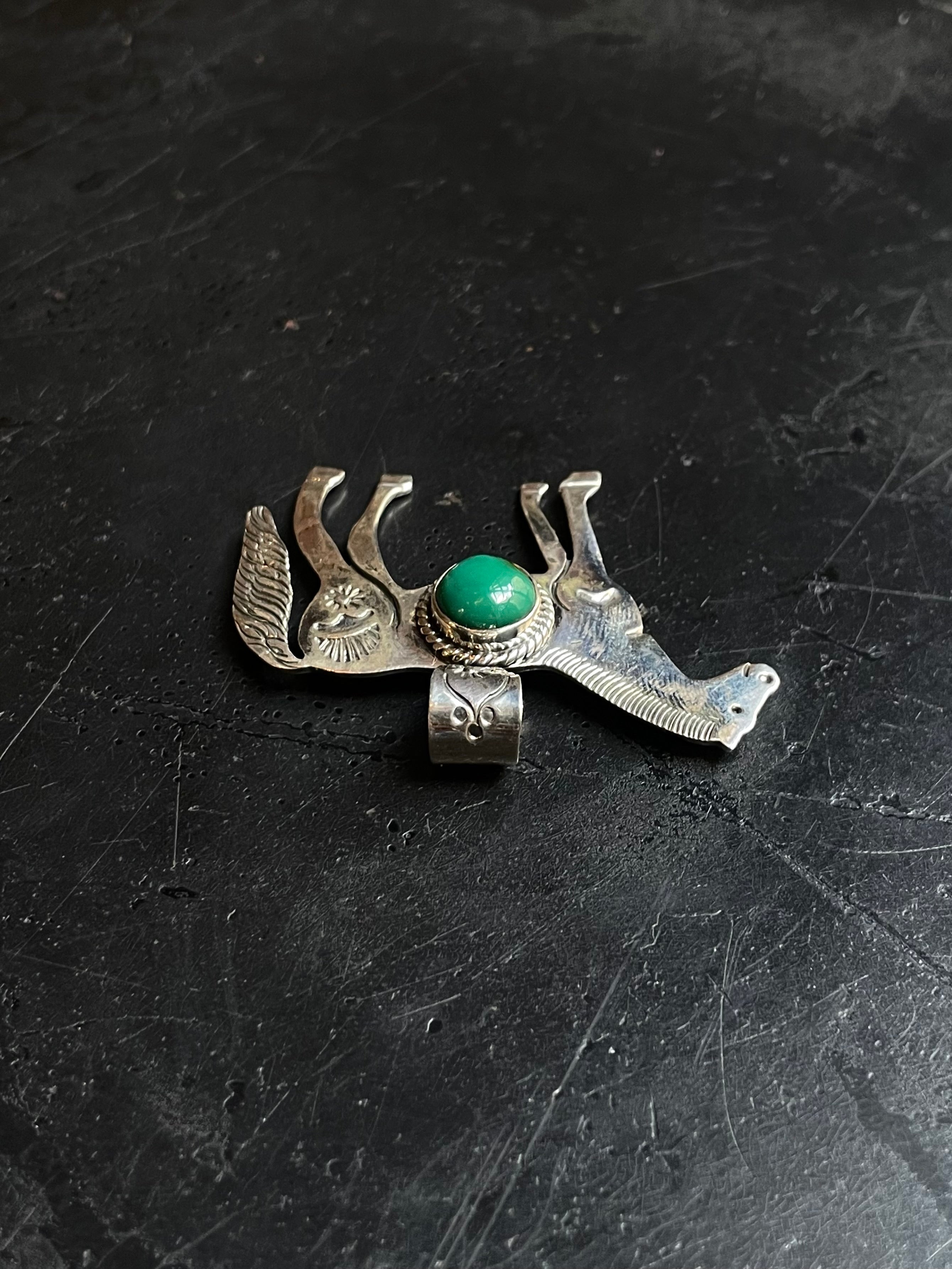 Kingman Turquoise Horse Pendant | 925 Sterling Silver E245