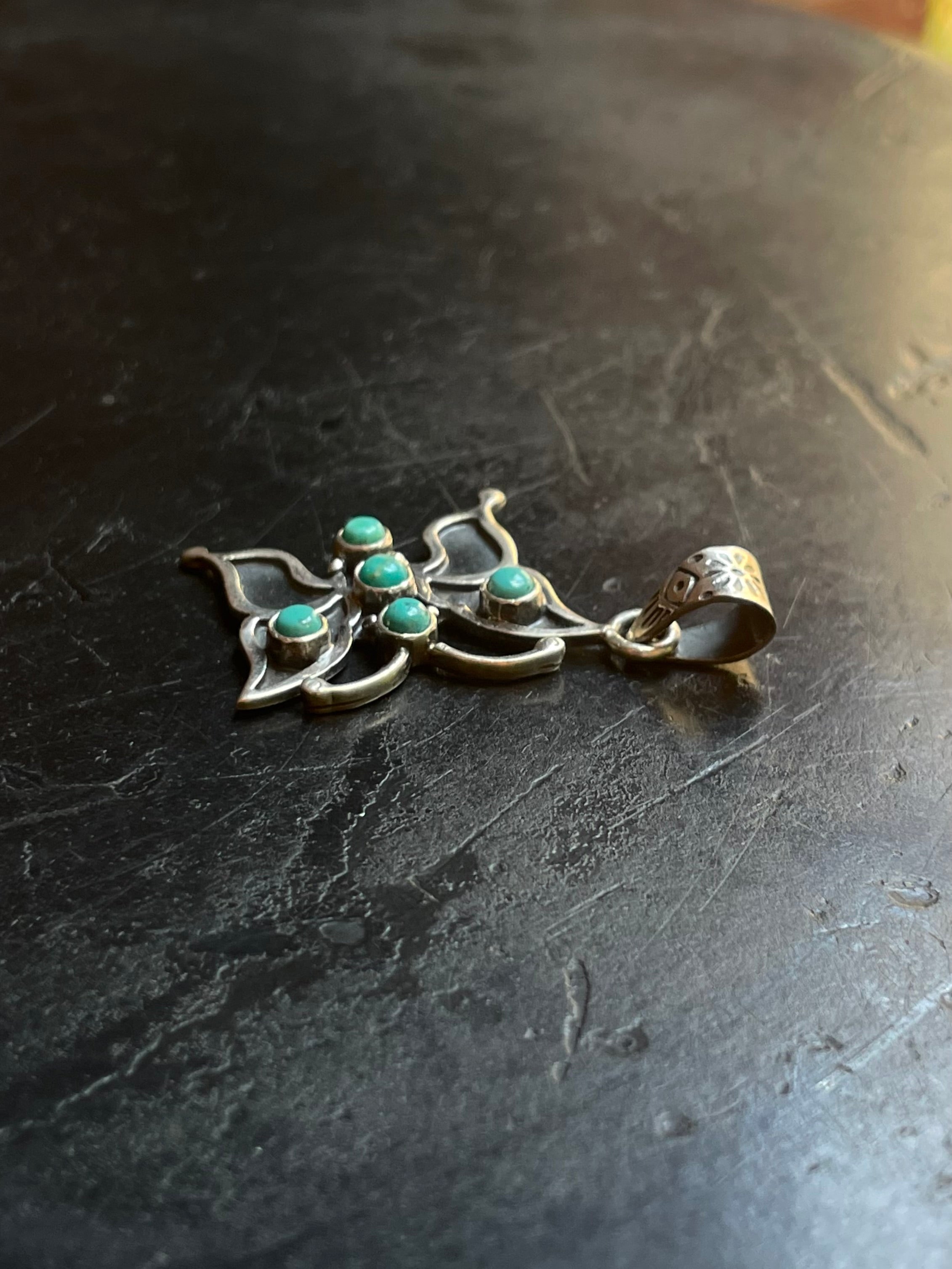 Kingman Turquoise Butterfly Pendant | 925 Sterling Silver G628