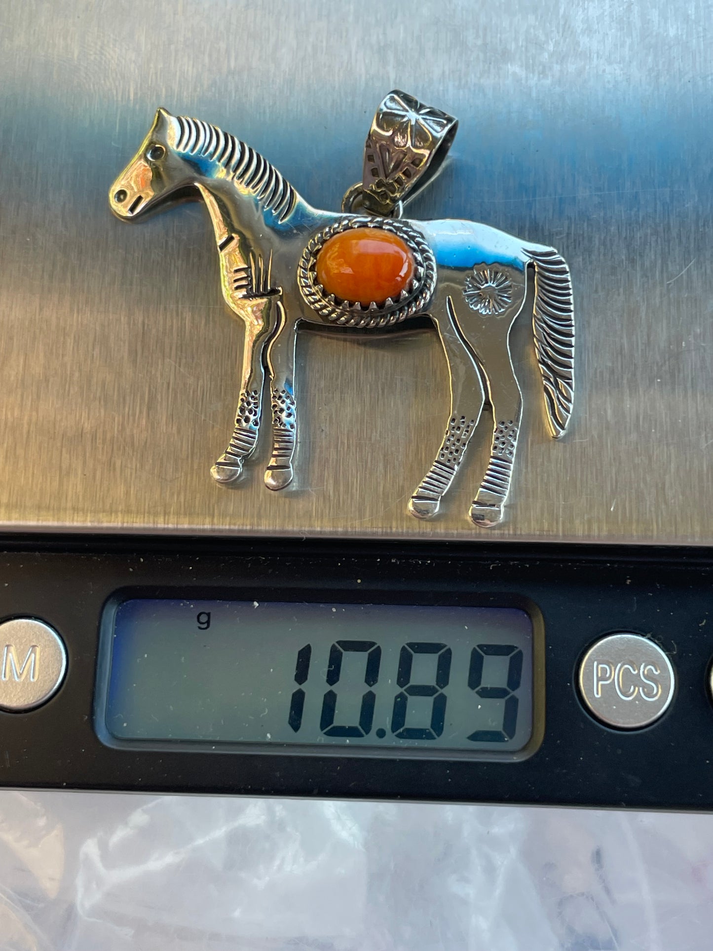Spiny Oyster Horse Pendant | Sterling Silver 925 B722