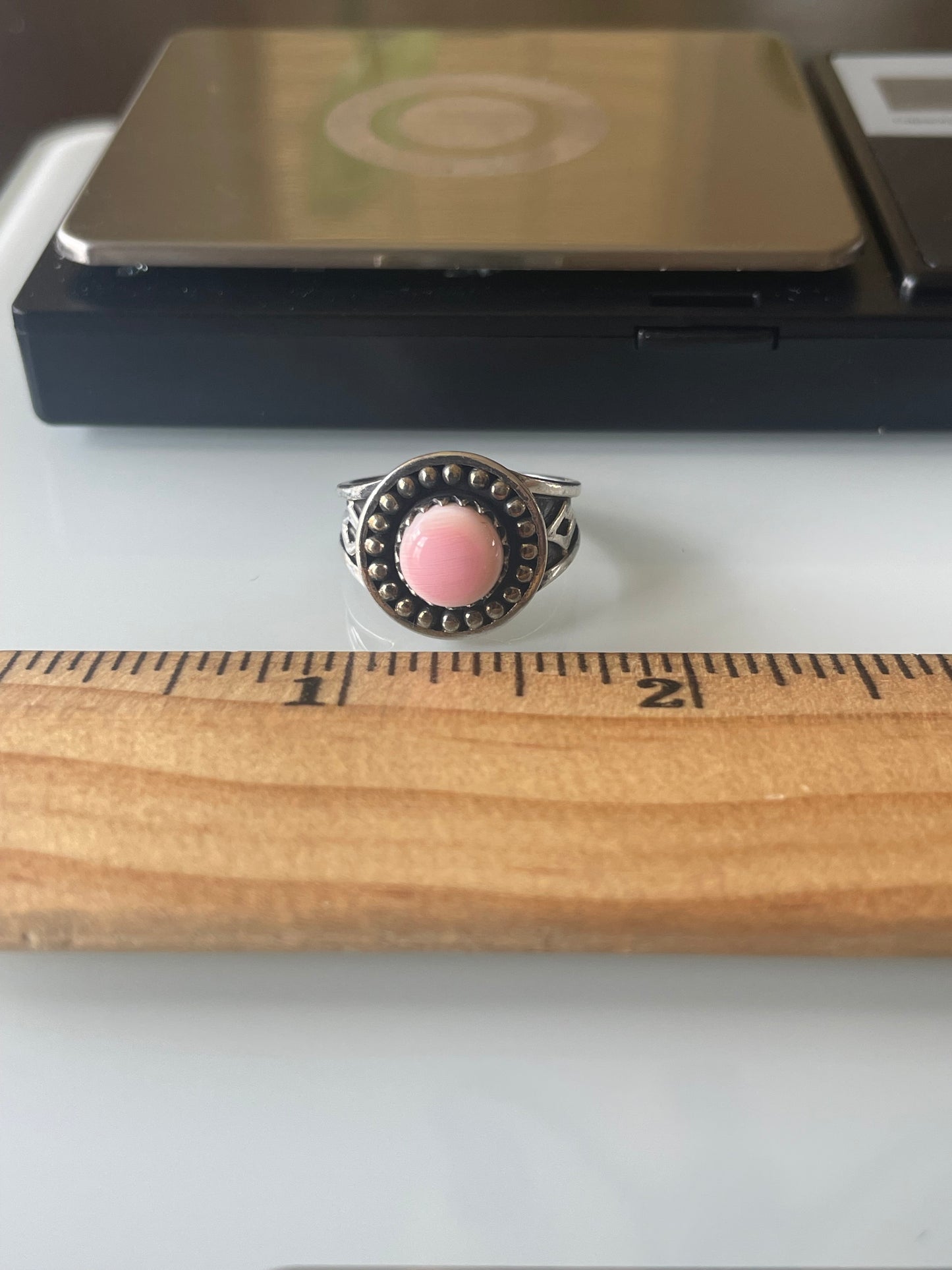 Pink Conch Ring Size 8 | 925 Sterling Silver G136