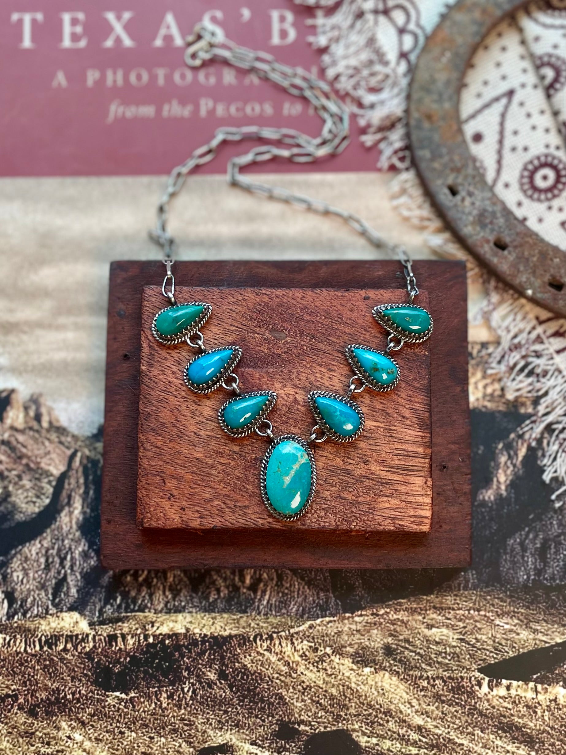 Kingman Turquoise Lariat Necklace | 925 Sterling Silver D215