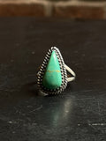 Turquoise Tear Drop Ring | 925 Sterling Silver Size 6 E446