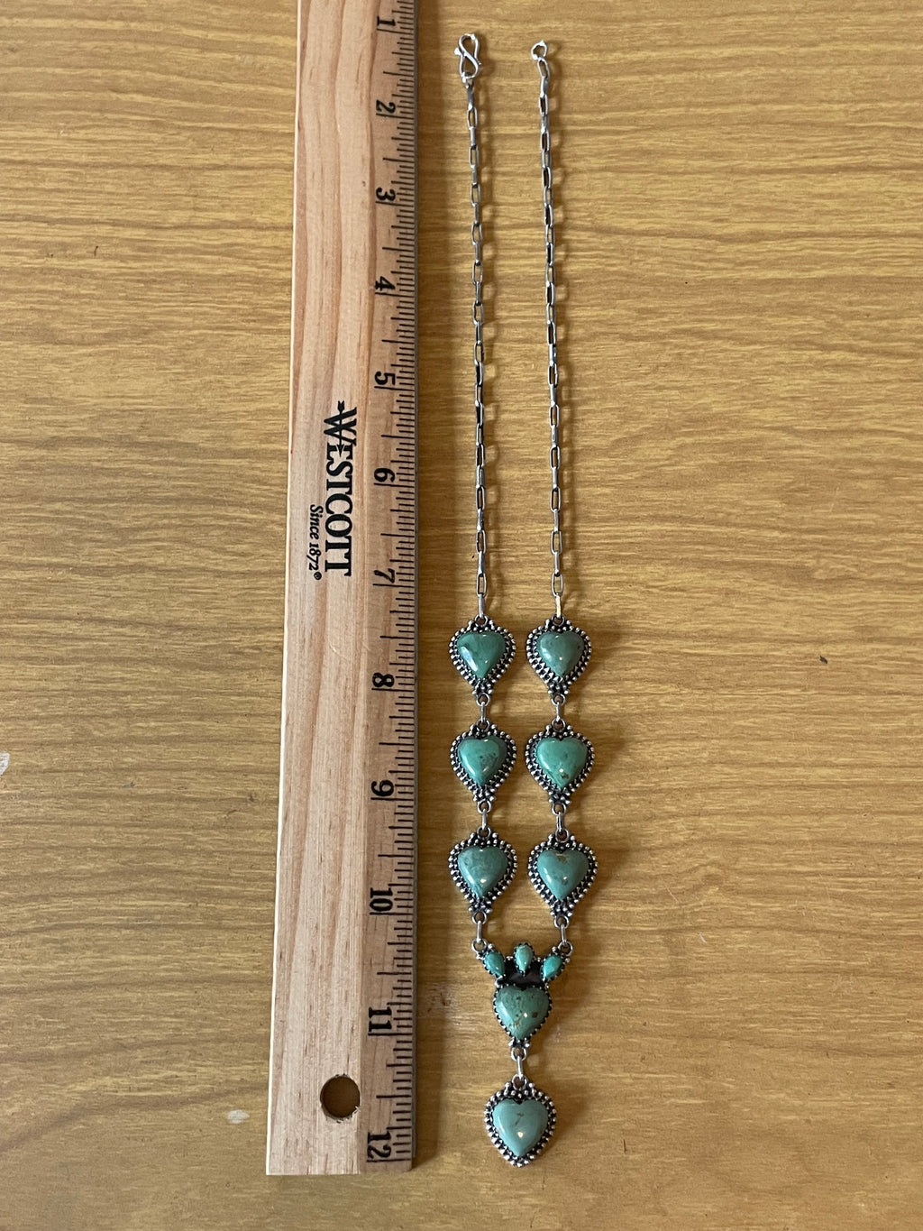 Kingman Turquoise Heart Lariat Necklace | 925 Sterling Silver G606