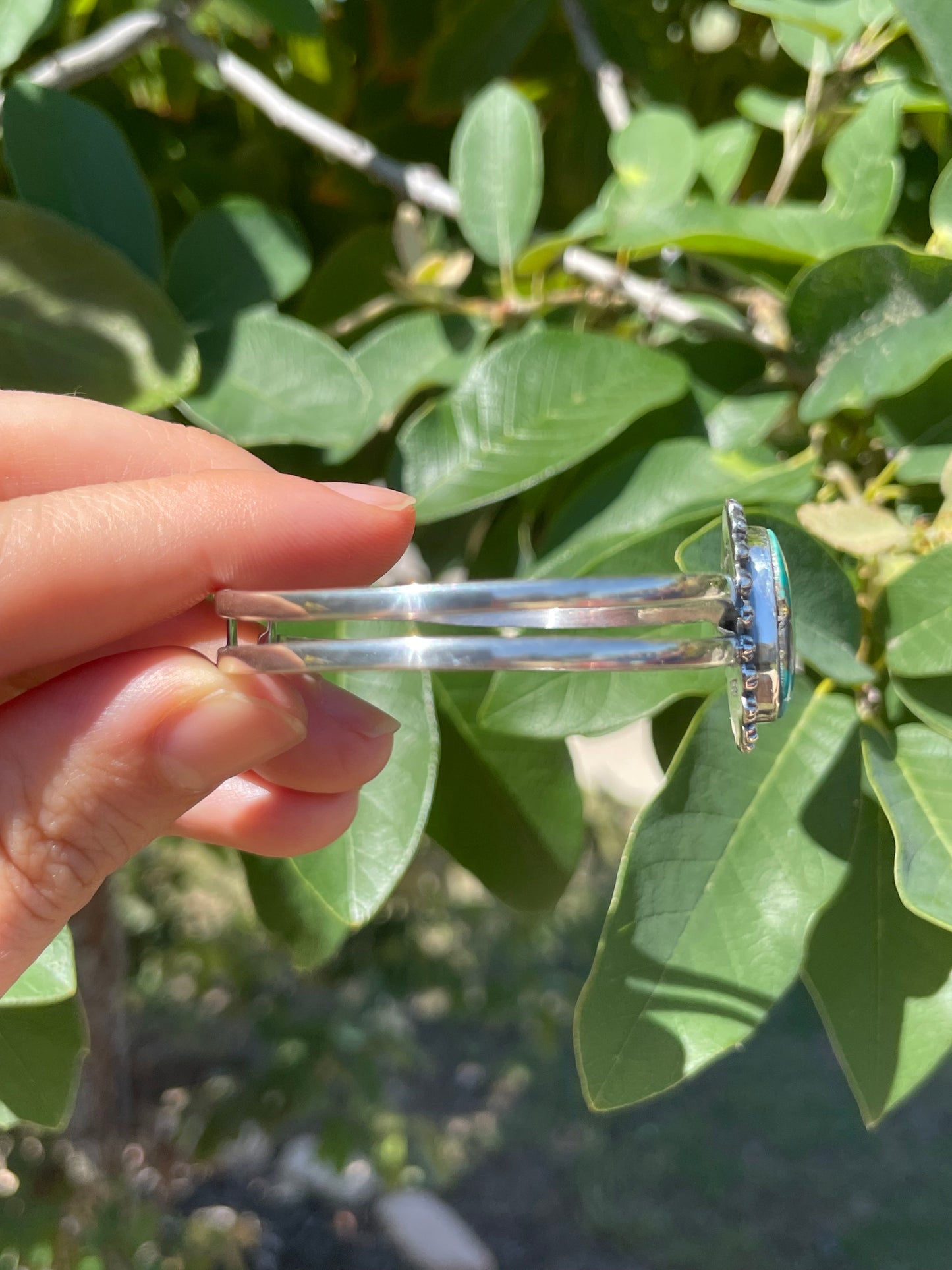 Kingman Turquoise Cuff Bracelet | Sterling Silver D141