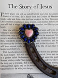 Lapis & Pink Conch Heart Ring | 925 Sterling Silver | Size 7.25 G830
