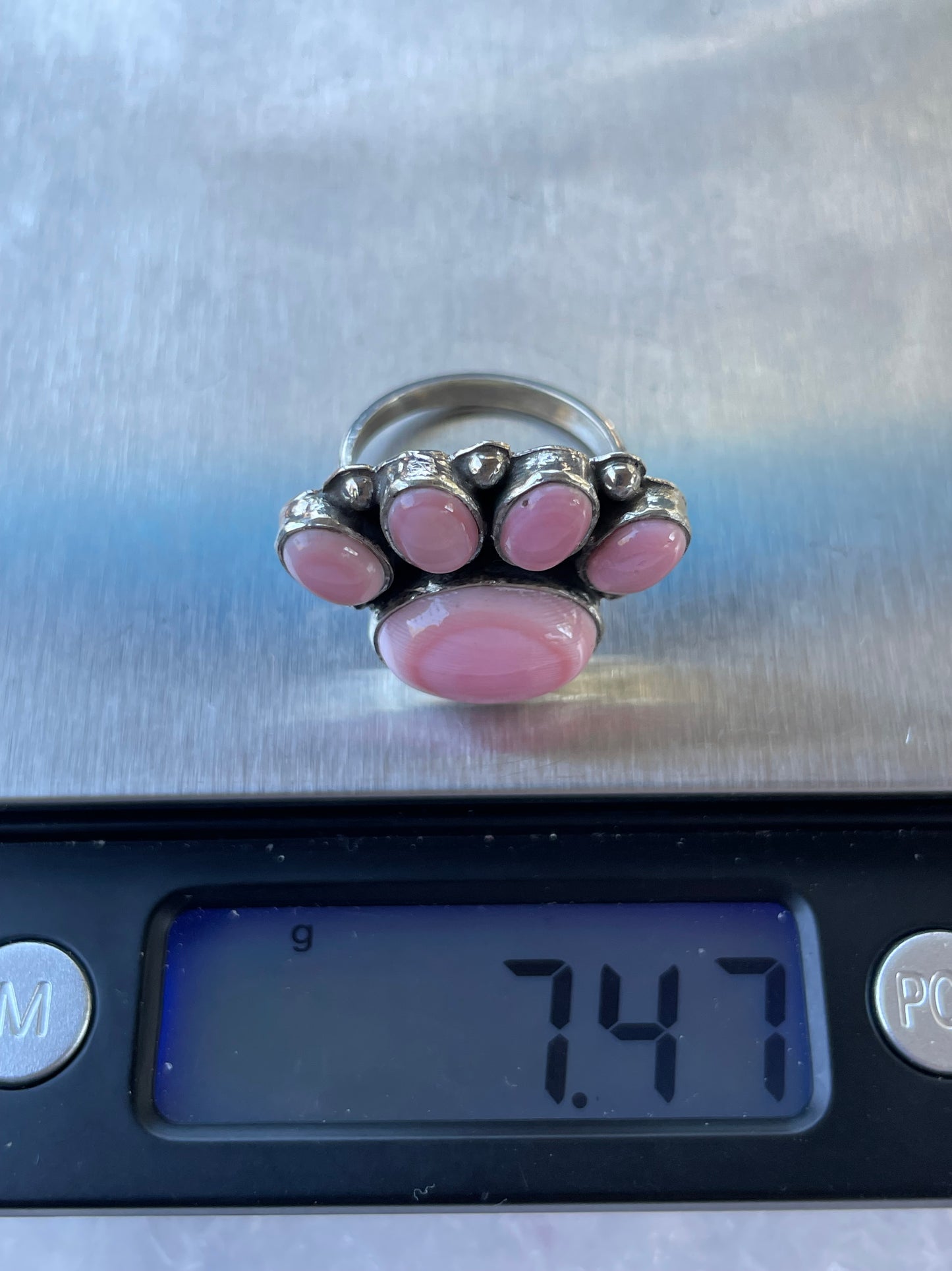 Pink Conch Paw Ring Size 7.5 | 925 Sterling Silver B930