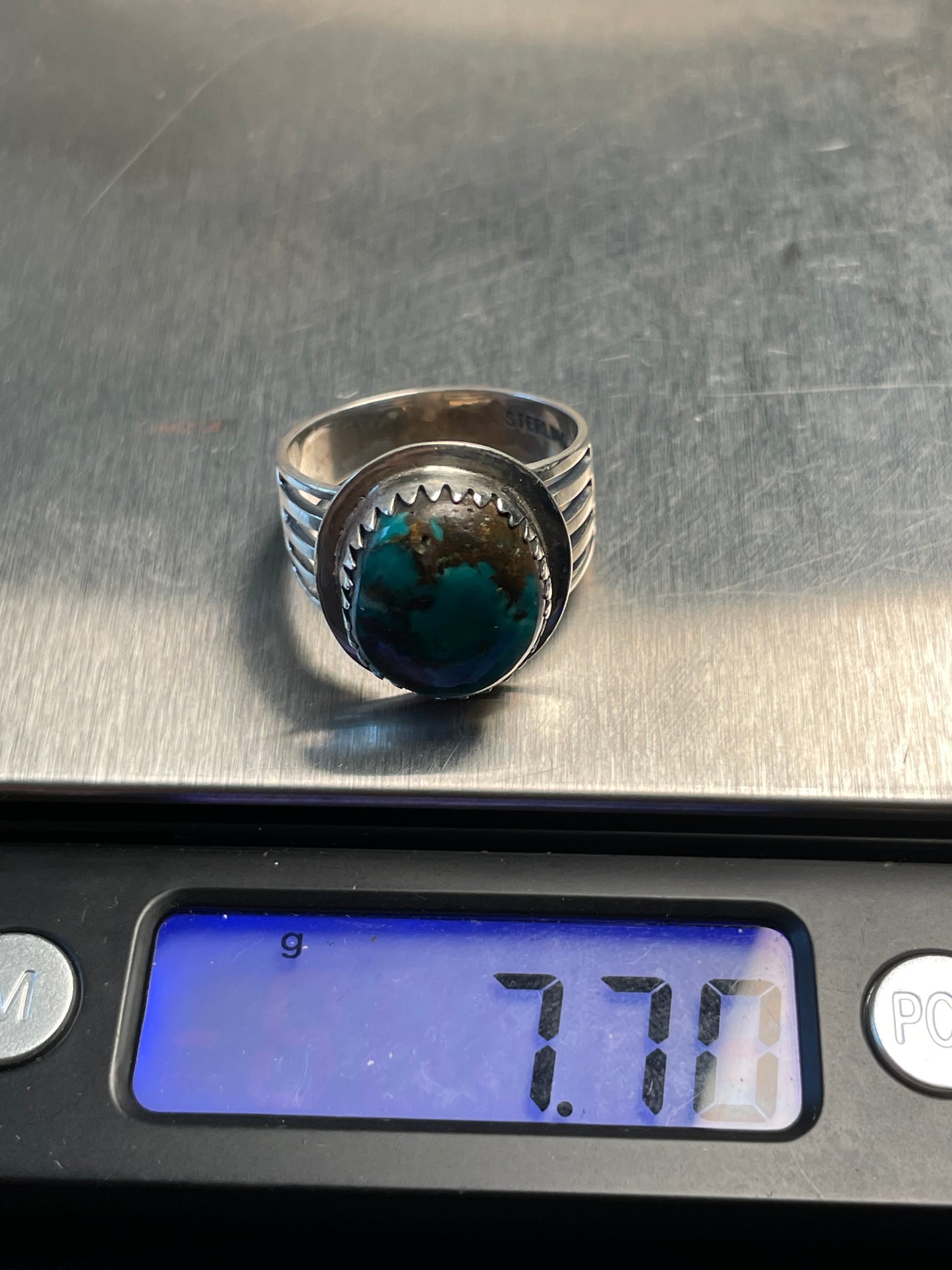 Kingman Turquoise Ring Size 9.25| 925 Sterling Silver D168