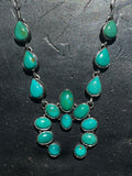 Kingman Turquoise Naja Necklace | Sterling Silver G417
