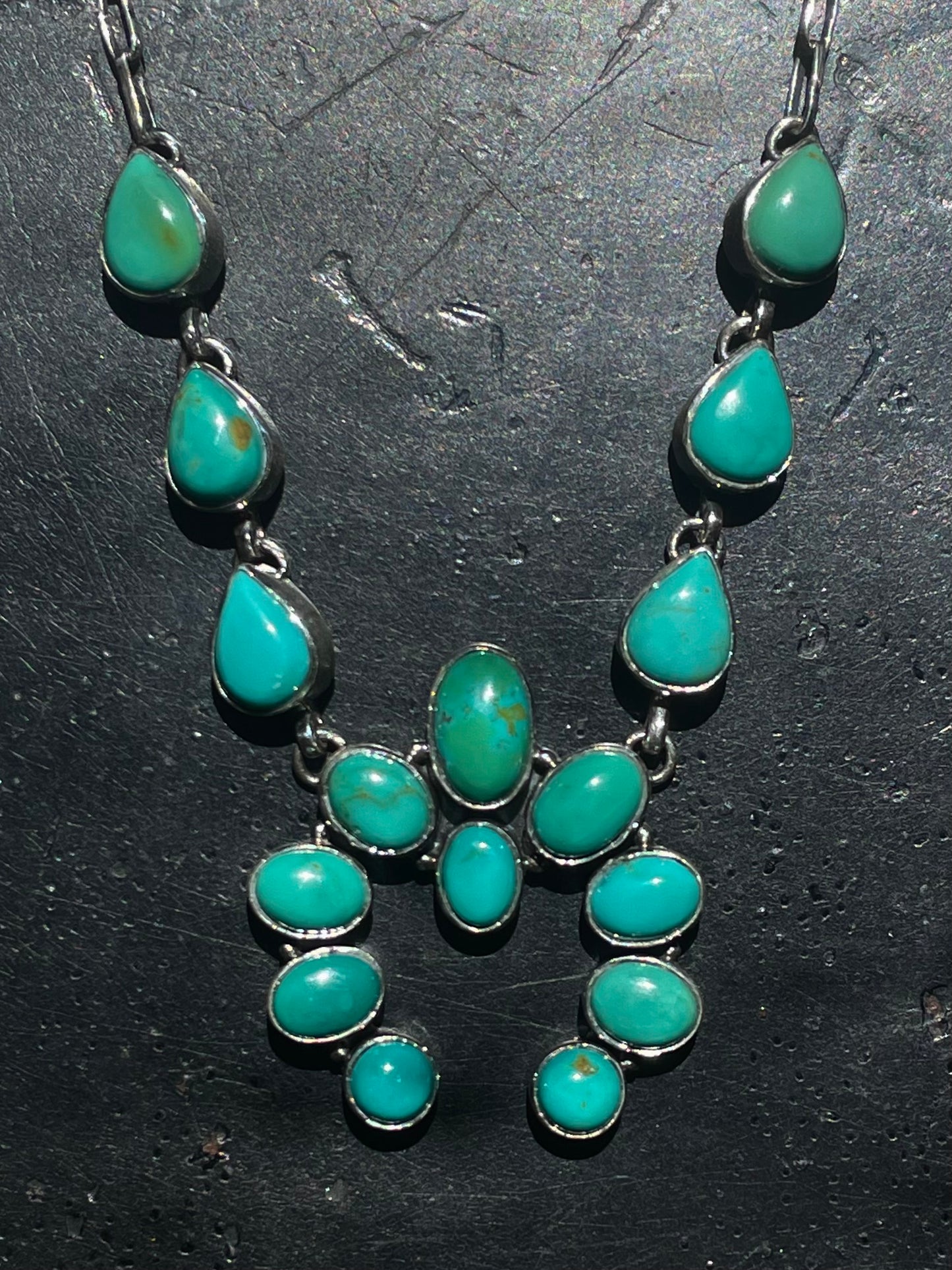Kingman Turquoise Naja Necklace | Sterling Silver G417