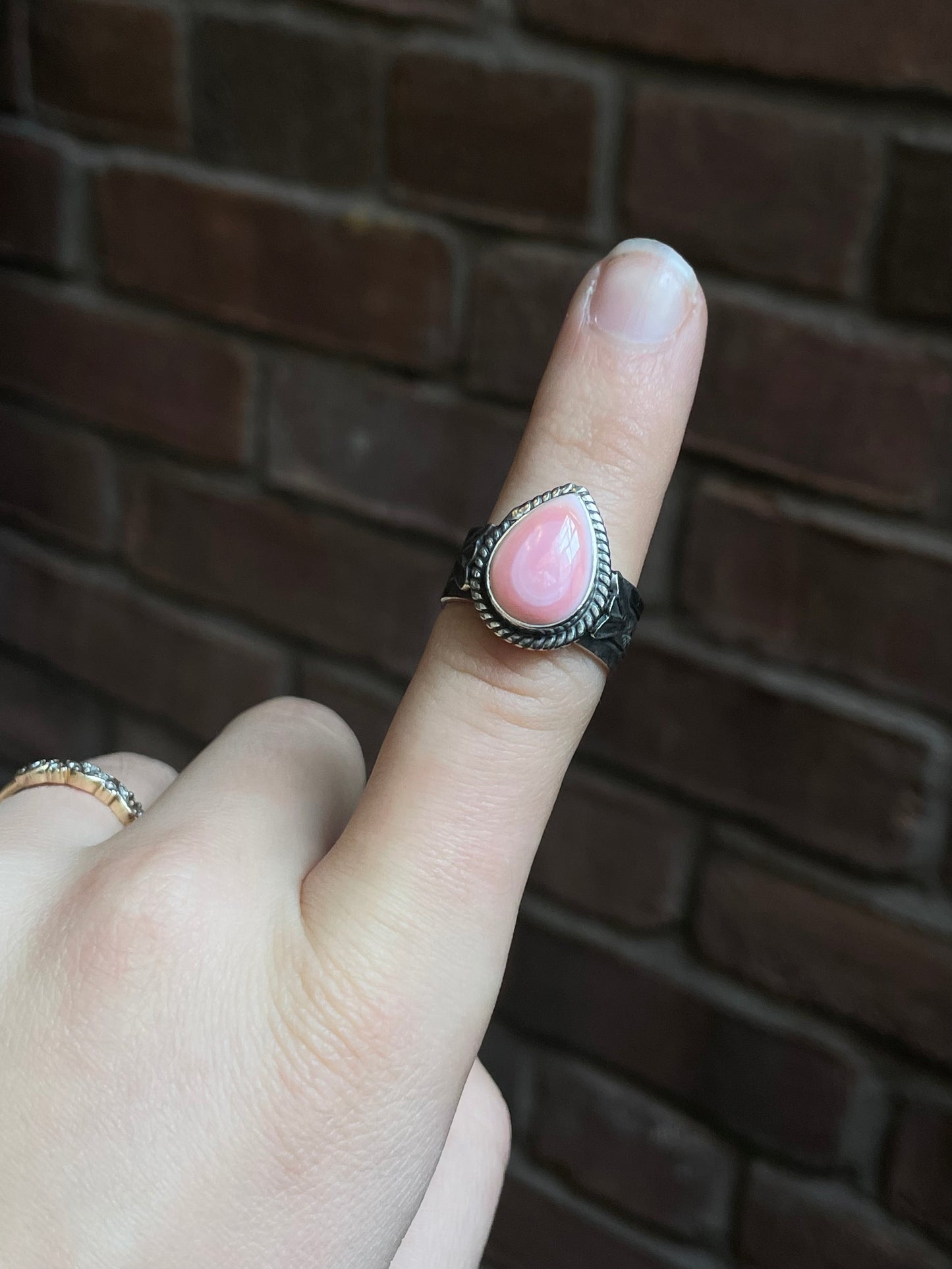 Pink Conch Ring | 925 Sterling Silver Size 7.25 E216