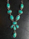 Kingman Turquoise Drop Necklace | 925 Sterling Silver E630