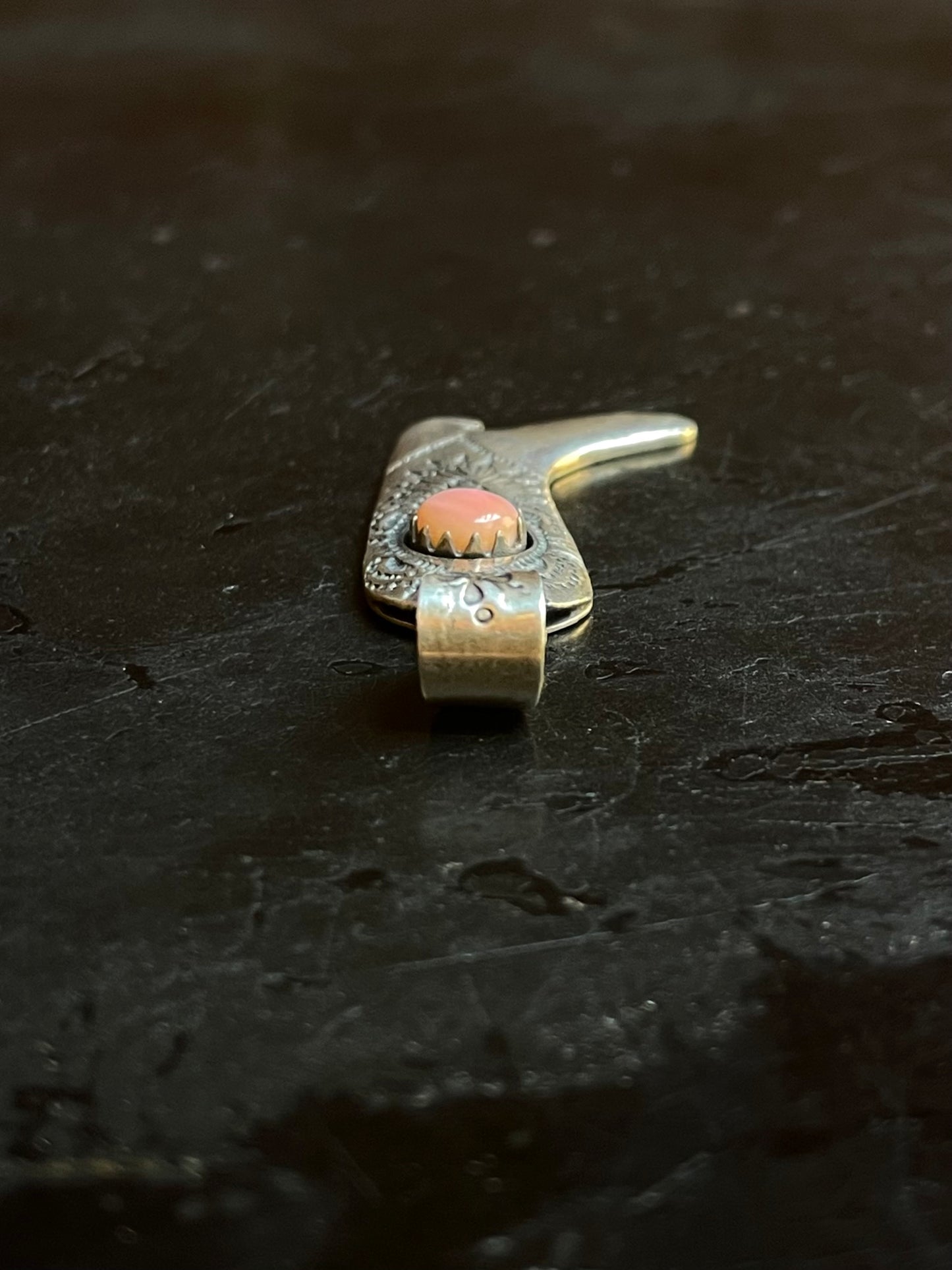 Pink Conch Cowboy Boot Pendant | Sterling Silver G453