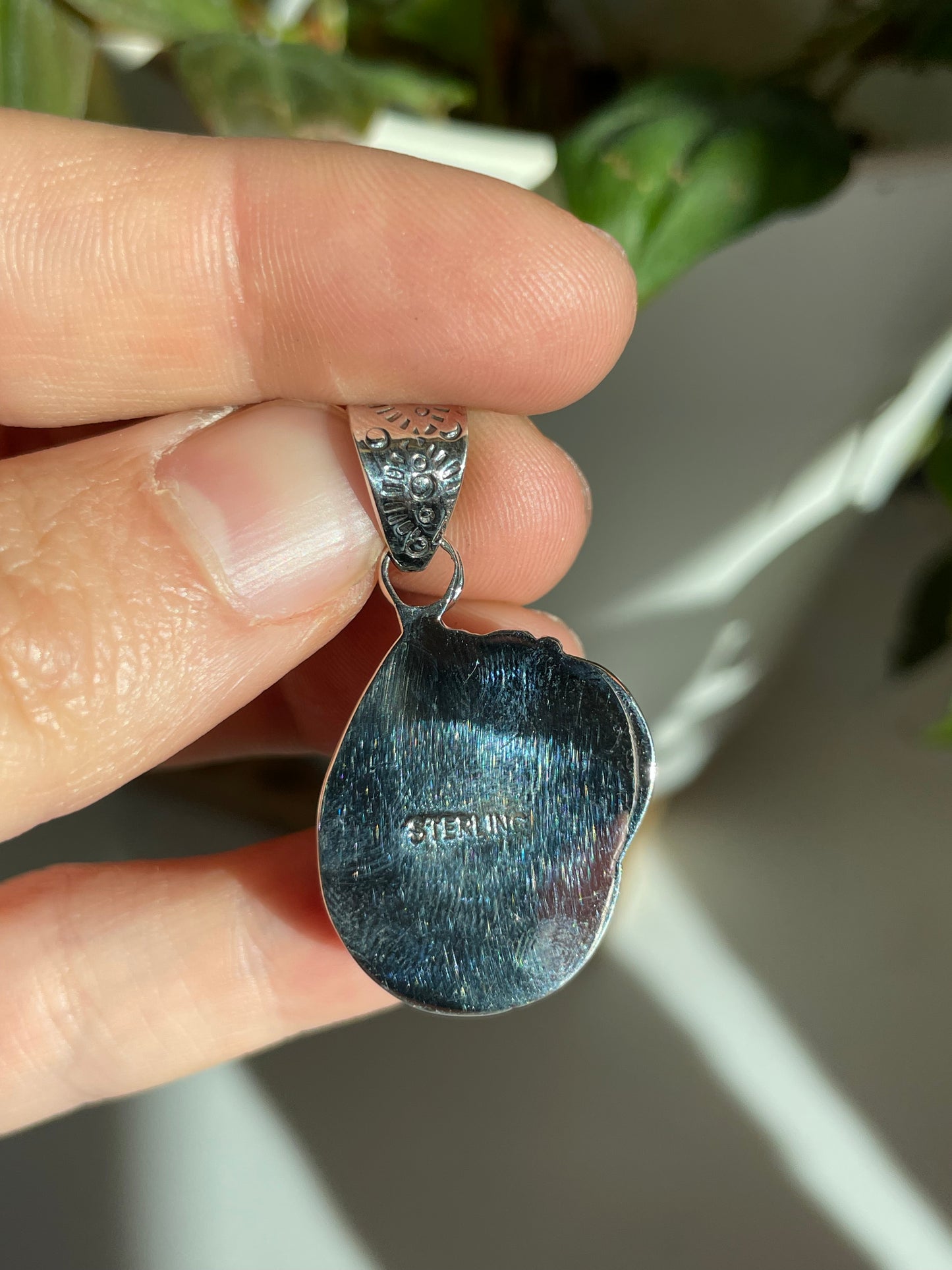 Pink Conch Teardrop Pendant | Sterling Silver 925 B802
