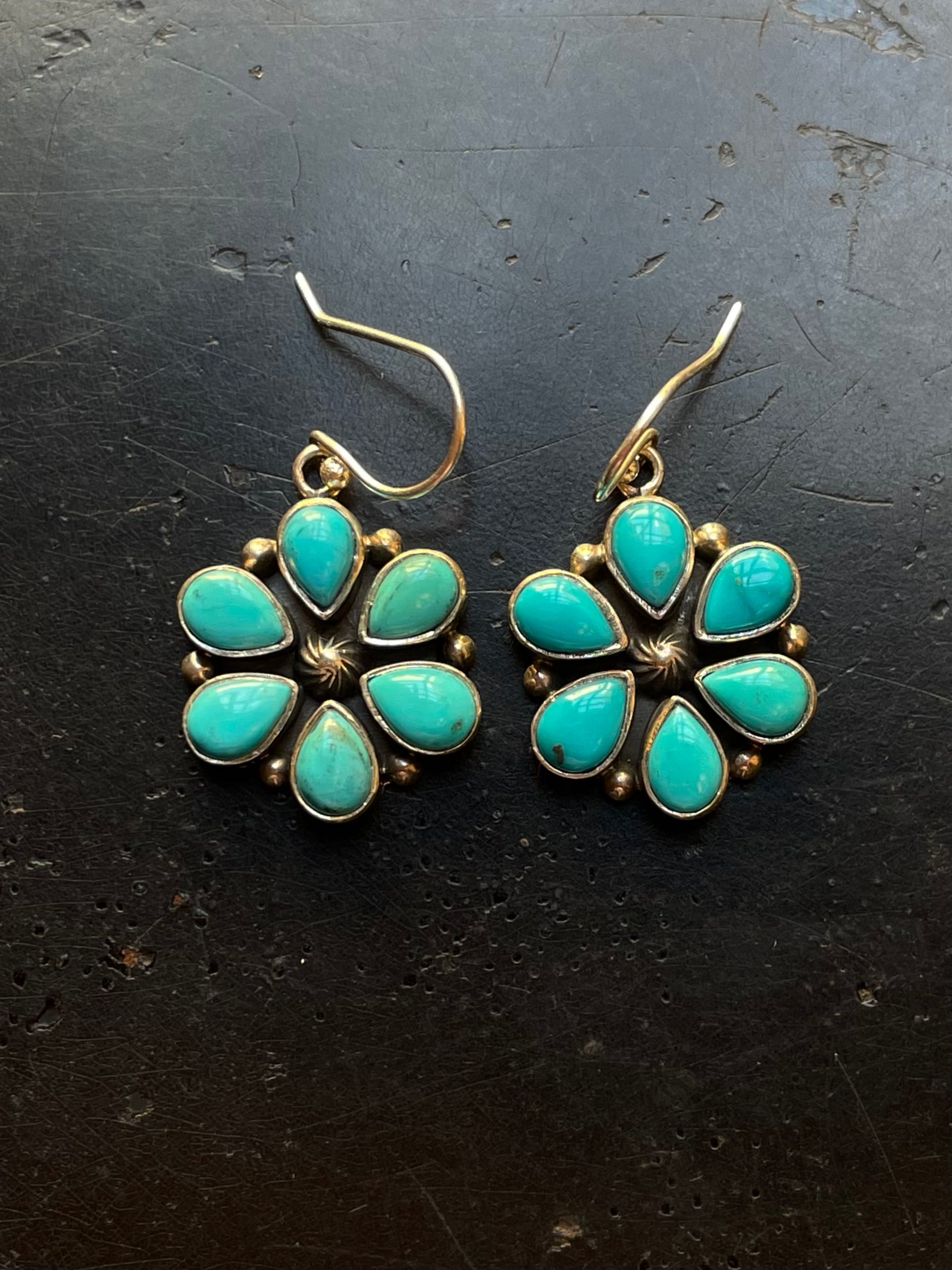 Kingman Turquoise Hook Earrings | 925 Sterling Silver G631
