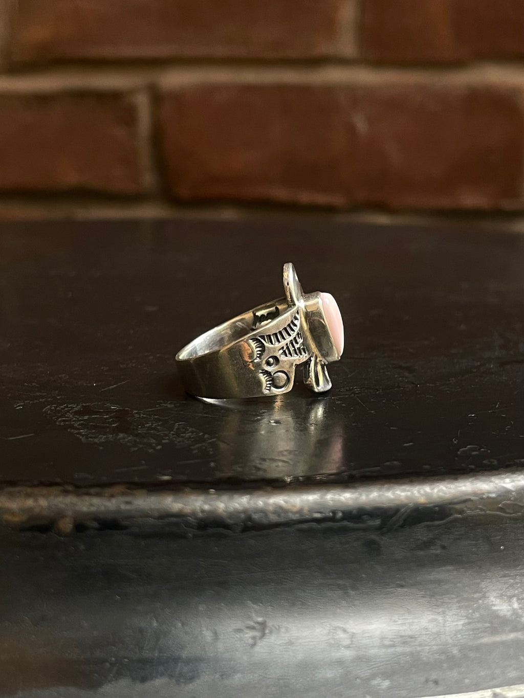 Pink Conch Thunderbird Ring Size 8 | 925 Sterling Silver G142