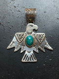 Kingman Turquoise Thunderbird Pendant | 925 Sterling Silver G623
