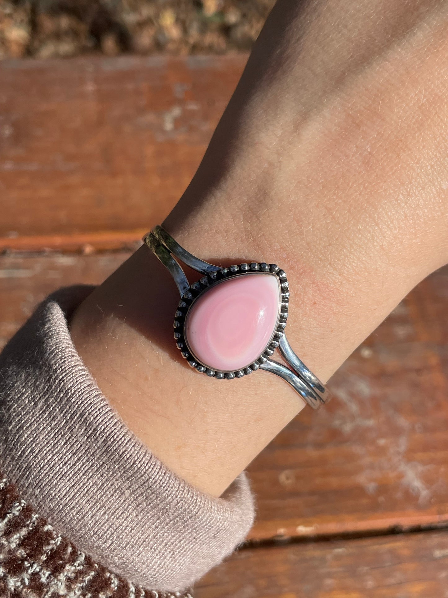Pink Conch Cuff Bracelet | 925 Sterling Silver Southwest D117