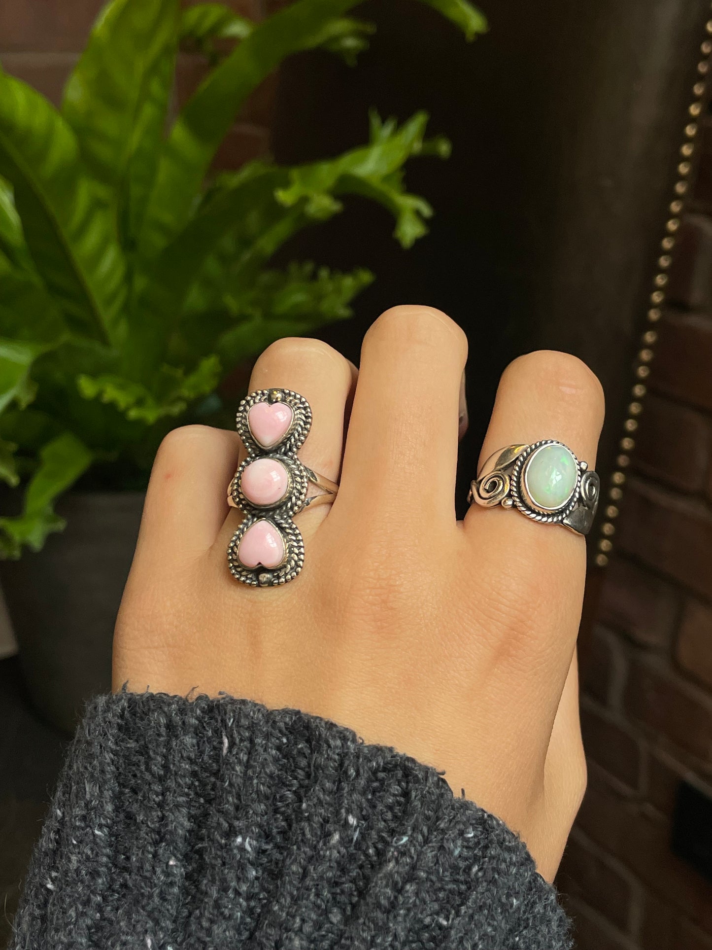 Pink Conch Heart Ring Size 6.25 | 925 Sterling Silver G173