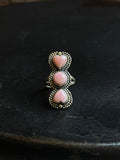 Pink Conch Heart Ring | 925 Sterling Silver Size 7 E475
