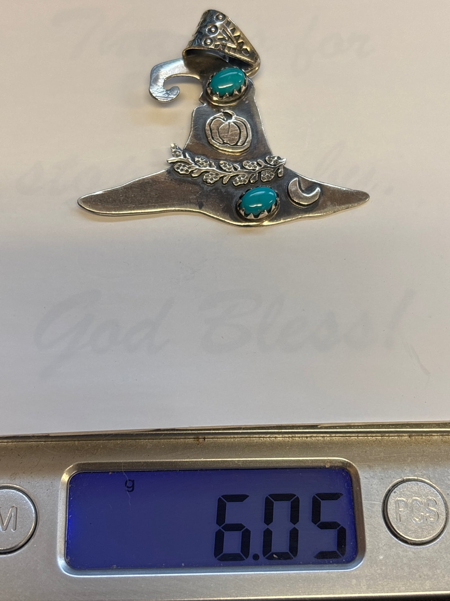 Turquoise Hat Pendant | 925 Sterling Silver C821