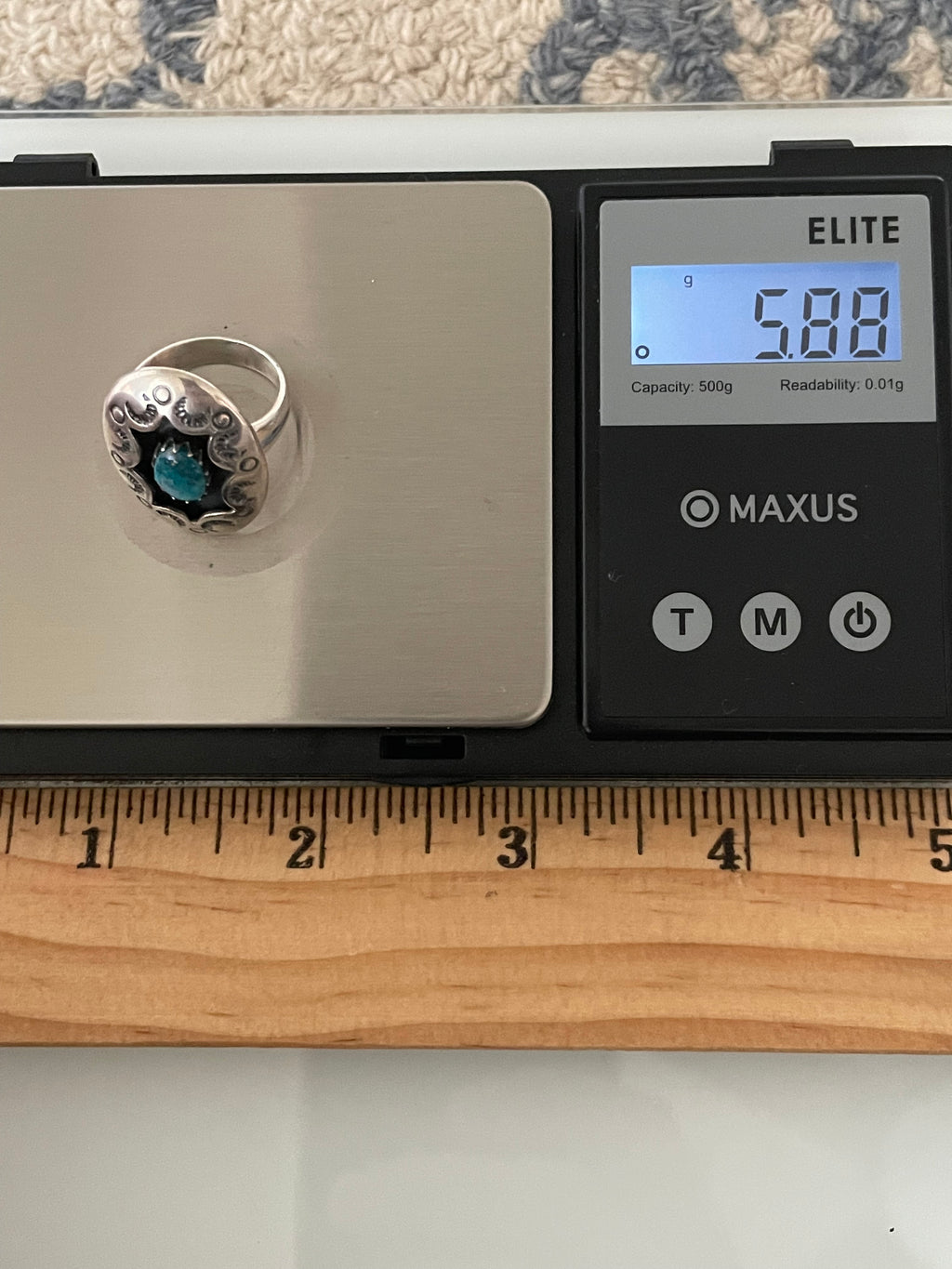 Kingman Turquoise Oval Statement Ring | 925 Sterling Silver Size 6 G812