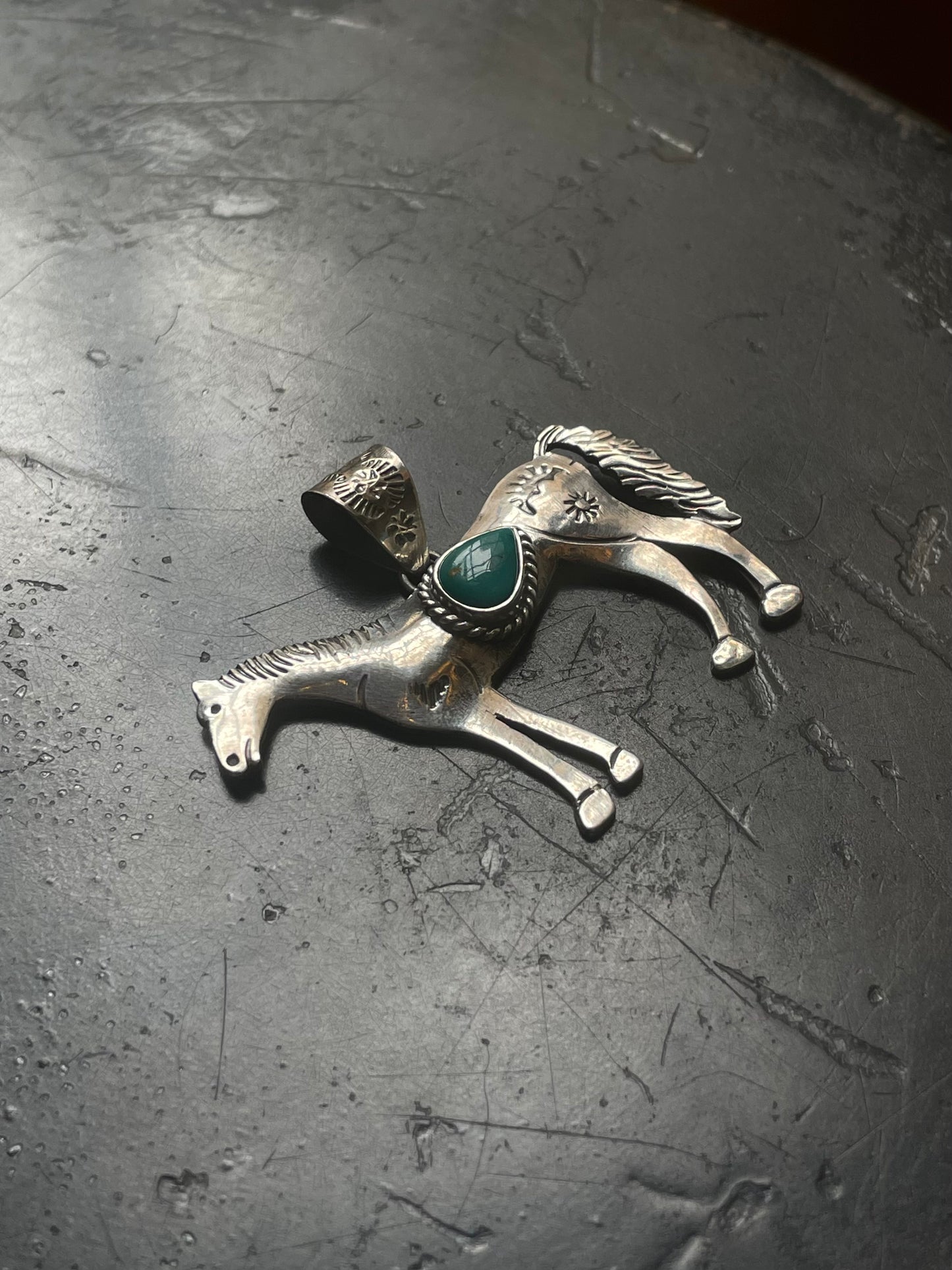 Turquoise Horse Pendant | 925 Sterling Silver E701