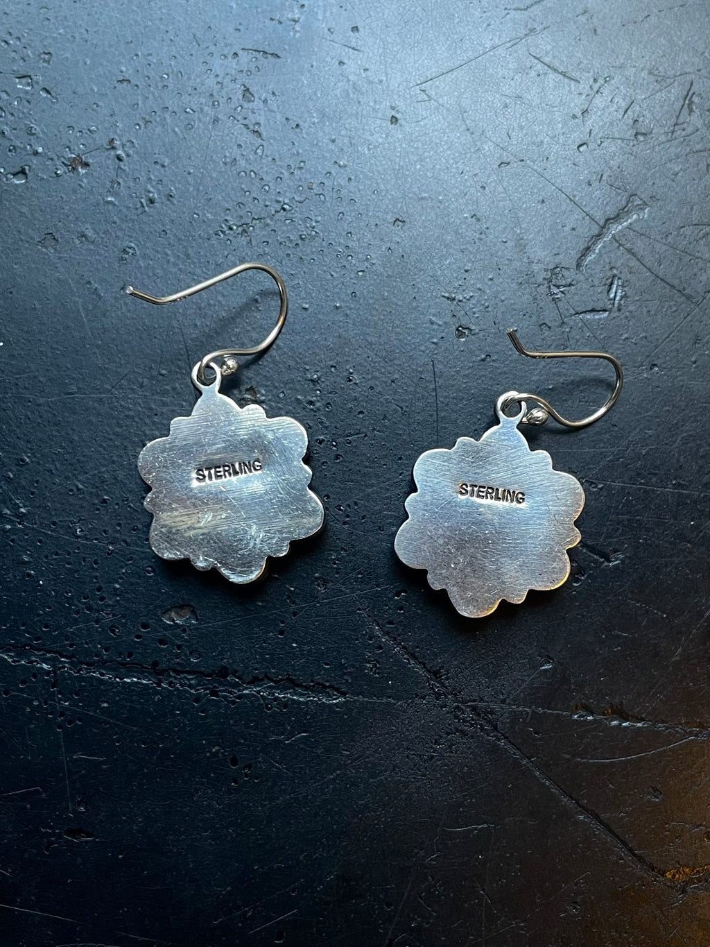 Kingman Turquoise Earrings | Flower Cluster Hook E661