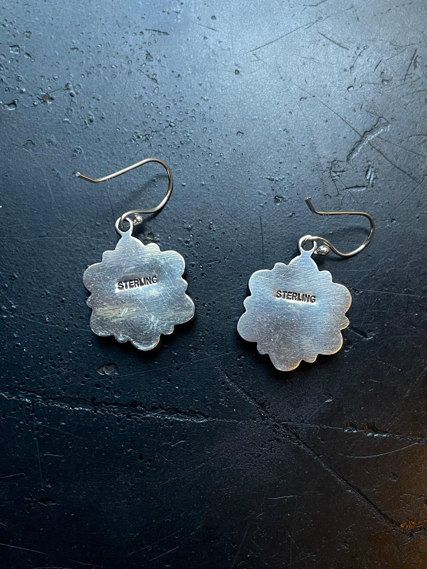Kingman Turquoise Earrings | Flower Cluster Hook E661