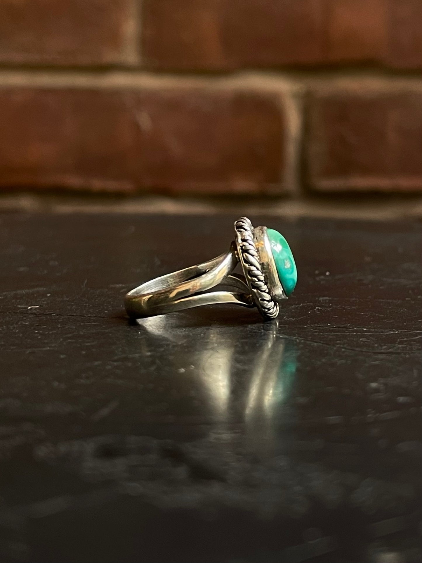 Turquoise Rope Design Ring Size 6 | 925 Sterling Silver G295
