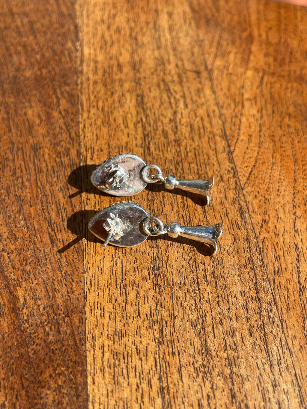 Pink Conch Squash Blossom Stud Earrings | 925 Sterling Silver C842