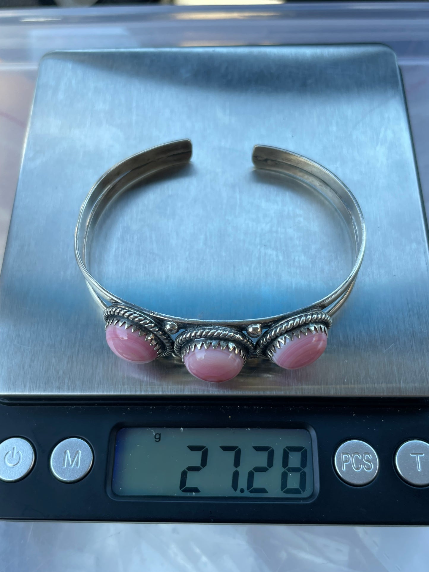 Pink Conch Cuff Bracelet | Sterling Silver 925 C744