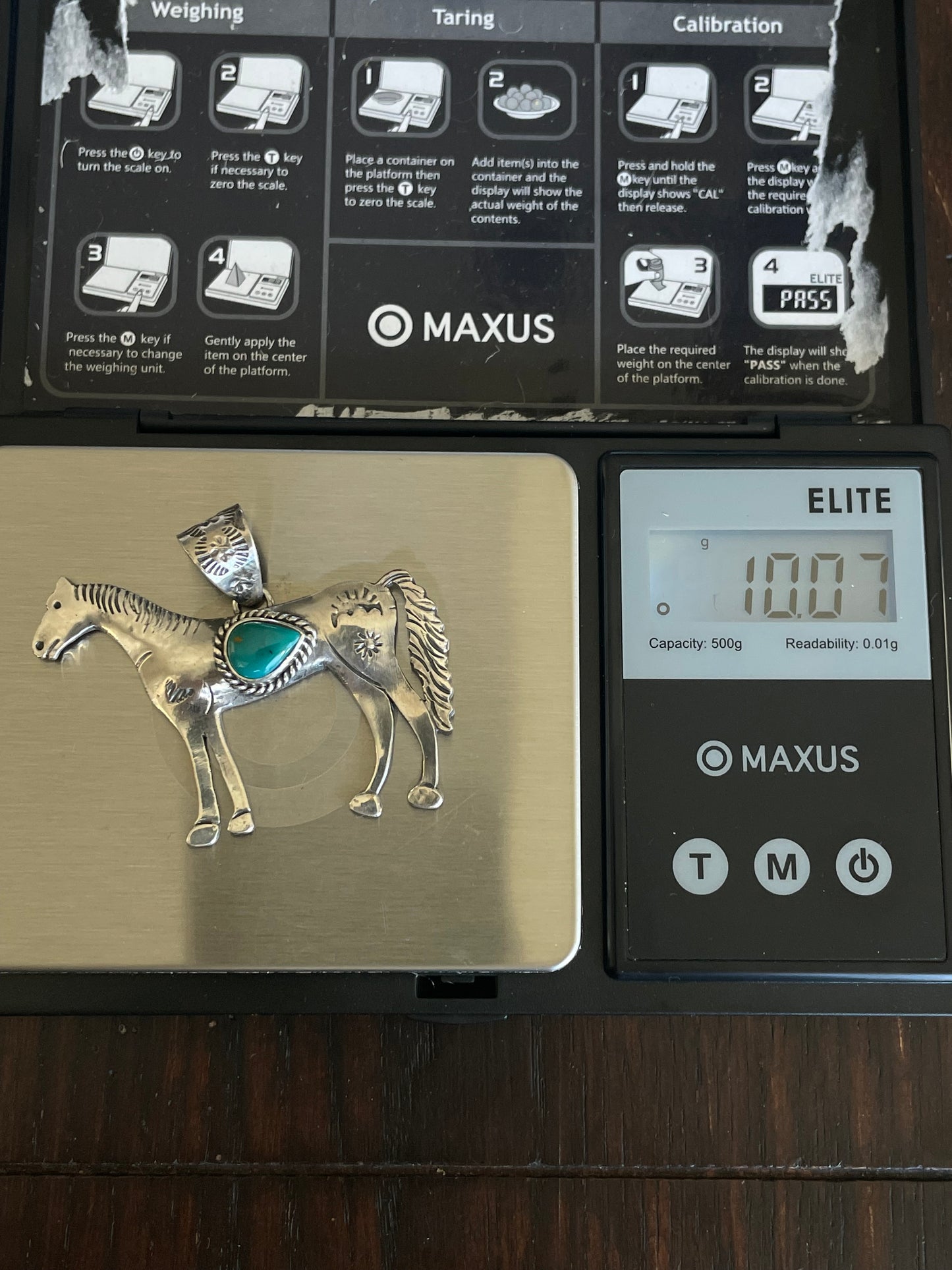 Turquoise Horse Pendant | 925 Sterling Silver E701