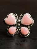 Pink Conch Butterfly Heart Ring Size 7 | 925 Sterling Silver E990