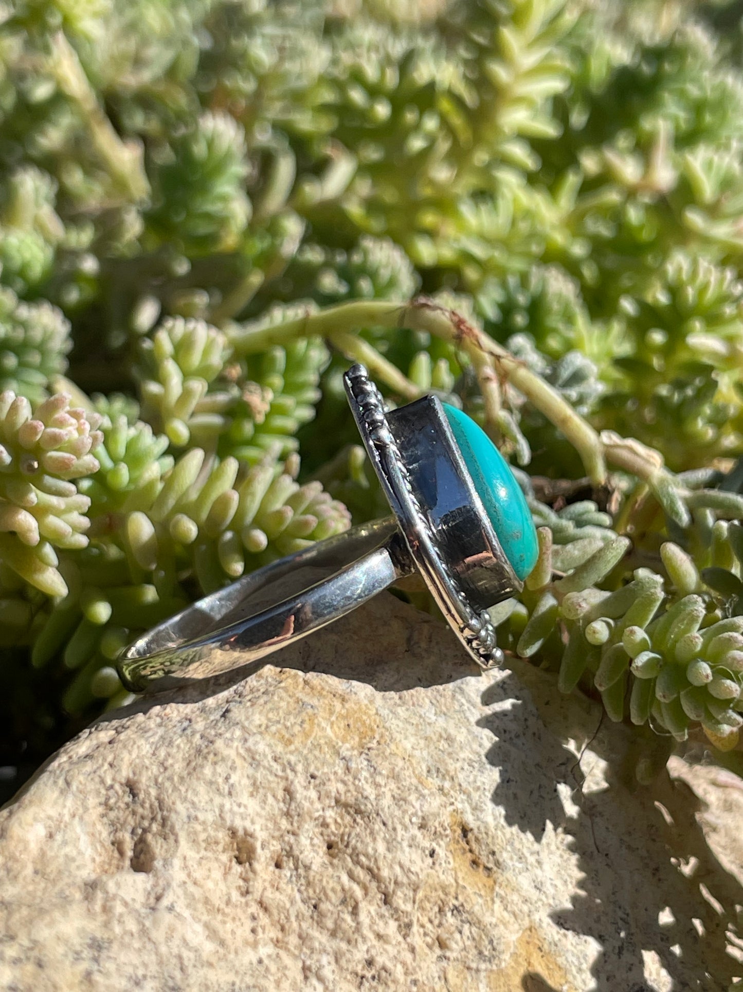 Kingman Turquoise Teardrop Ring Size 8.75 | 925 Sterling Silver Southwest B990