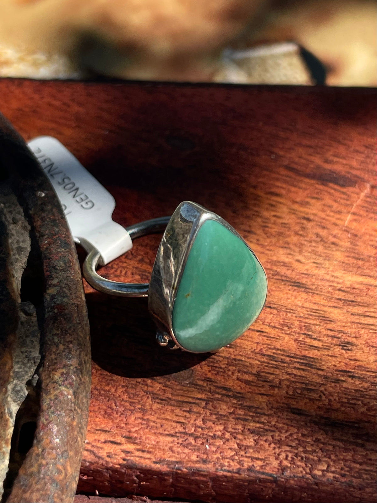 Turquoise Tear Drop Ring | 925 Sterling Silver | Size 6 D348