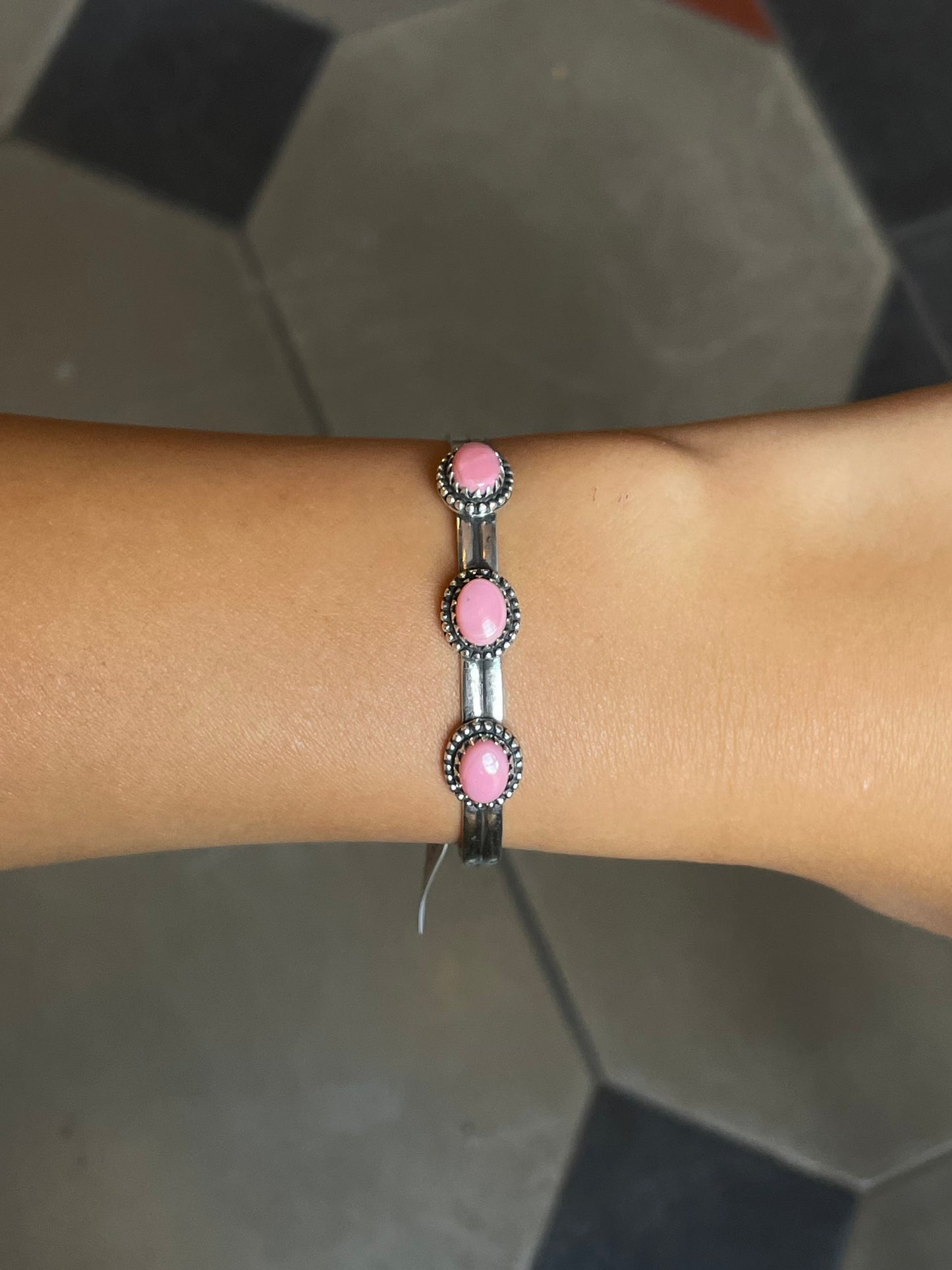 Pink Conch Cuff Bracelet | Sterling Silver | A779