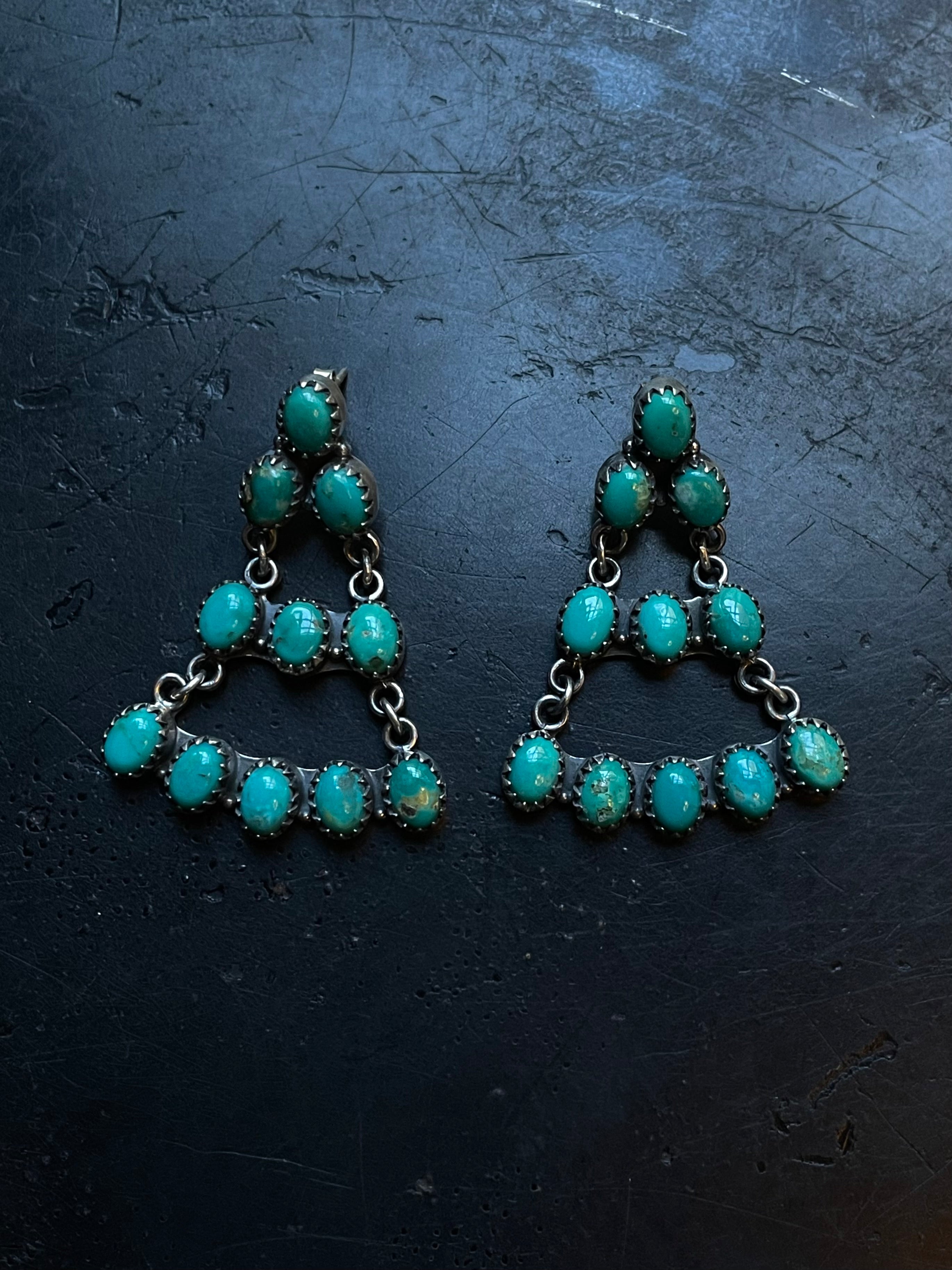 Kingman Turquoise Chandelier Earrings | 925 Sterling Silver E393